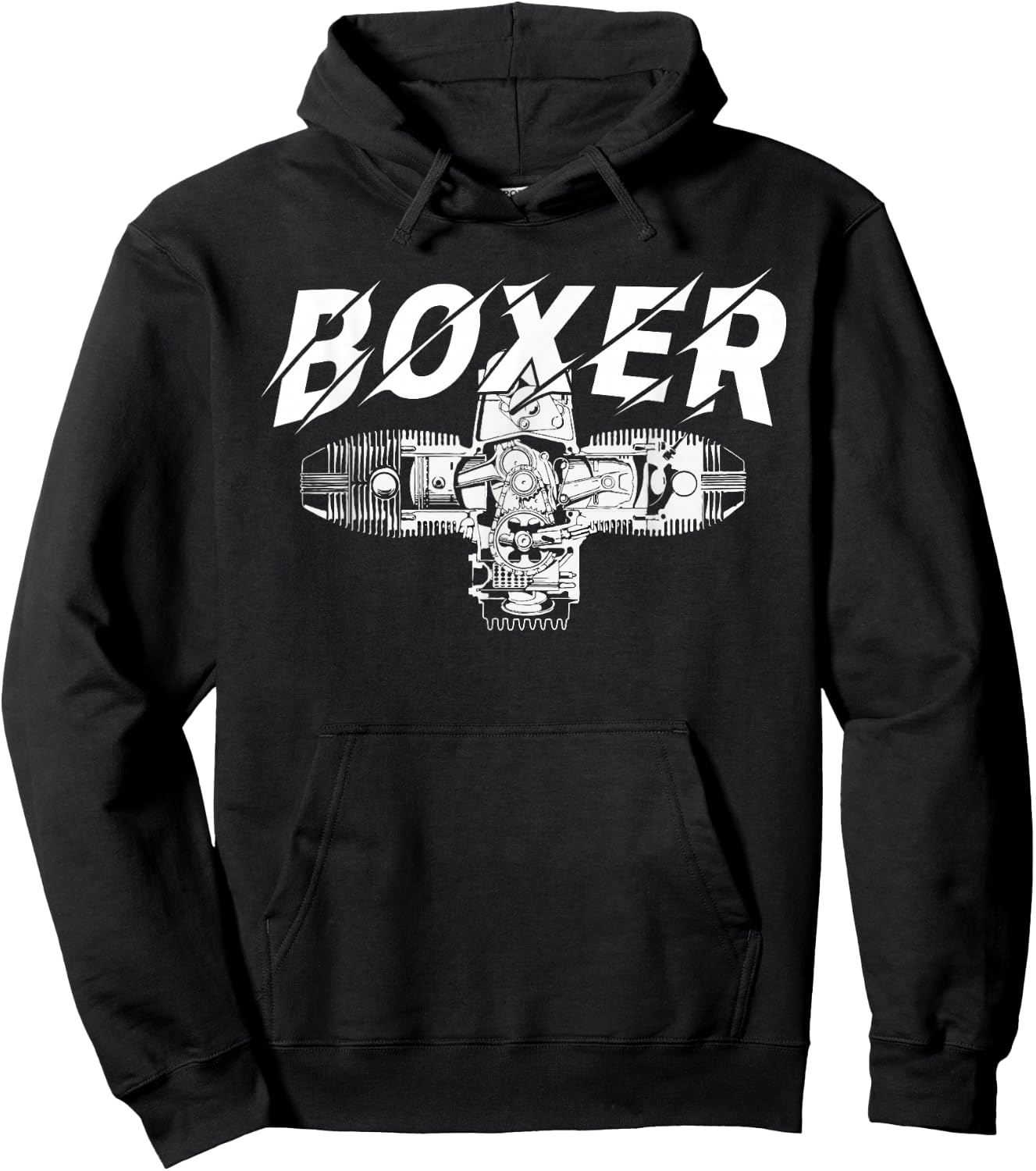 Boxer Motor R Series Two-Cylinder Motorcycle Boxer Engine Hoodie - Hoodie | Black
