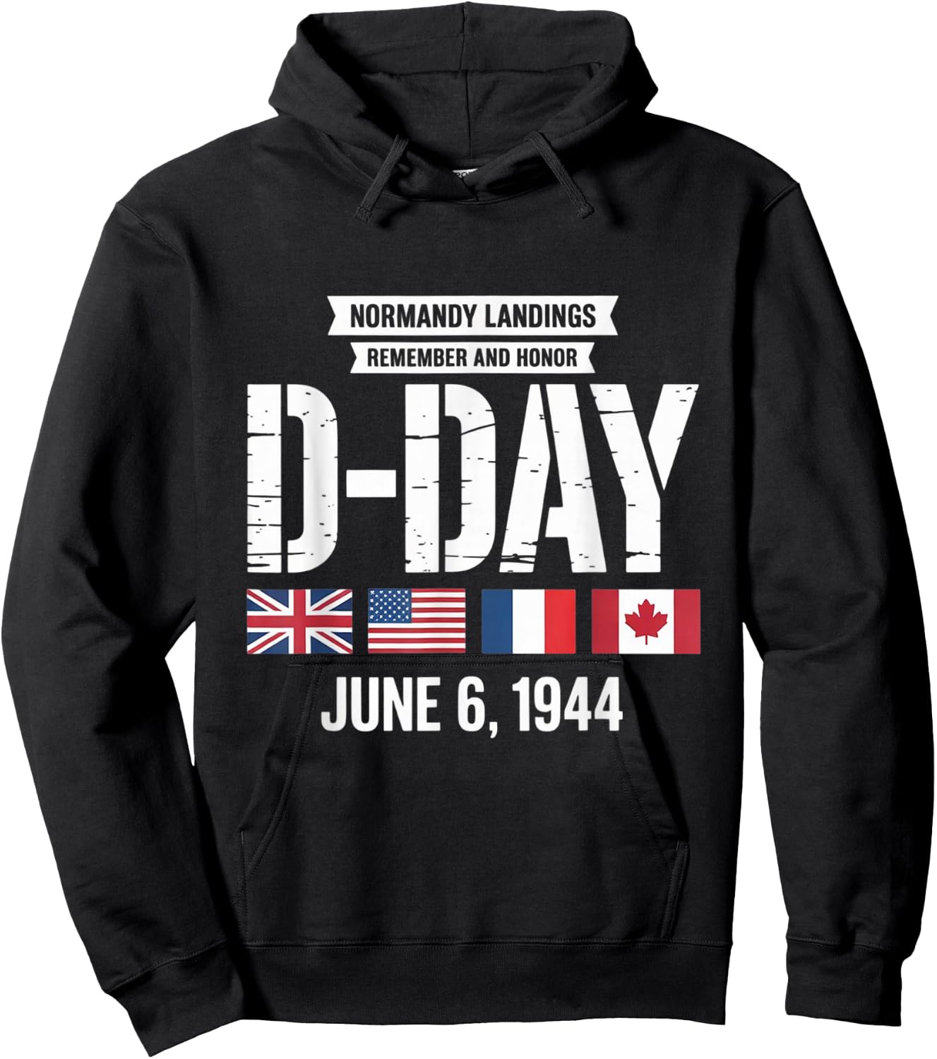 D-Day 82nd Anniversary Remembrance 1944-2026 Veteran Day Hoodie - Hoodie | Black
