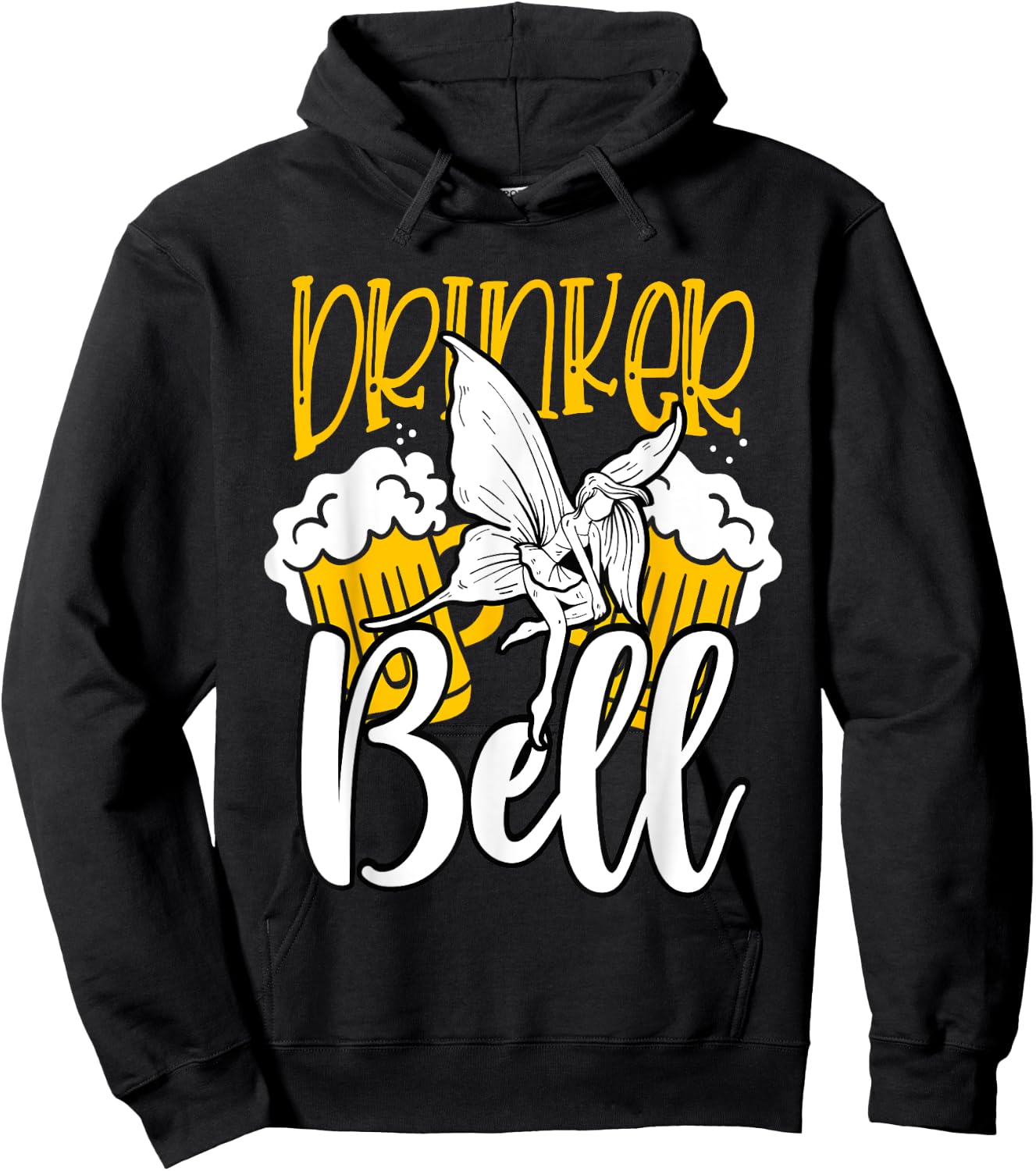 Funny Fairy Lover Drinker Bell Pun Beer Drinking Party Hoodie - Hoodie | Black