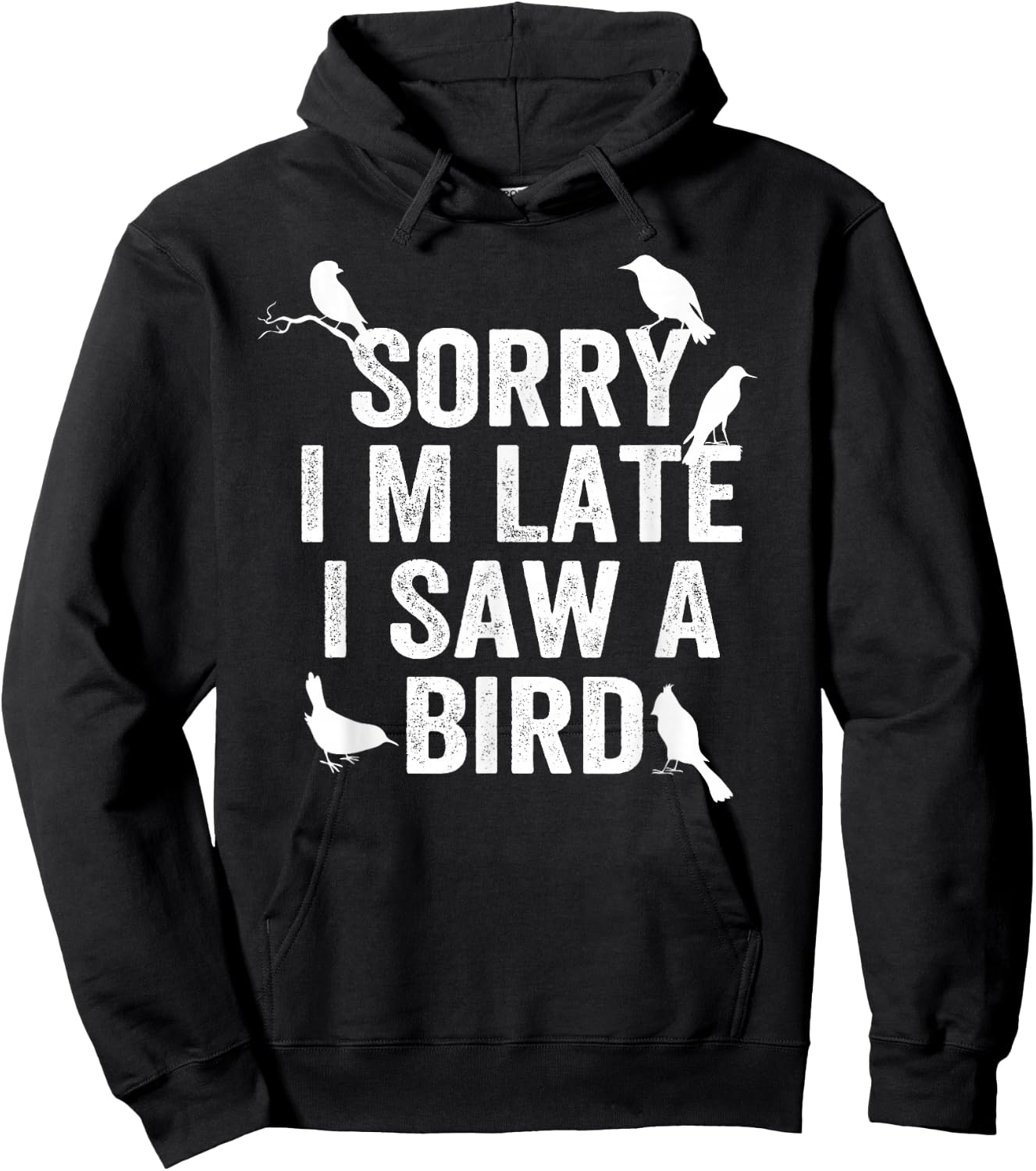 Sorry, I'm late, I saw a cute bird lover bird say Hoodie - Hoodie | Black