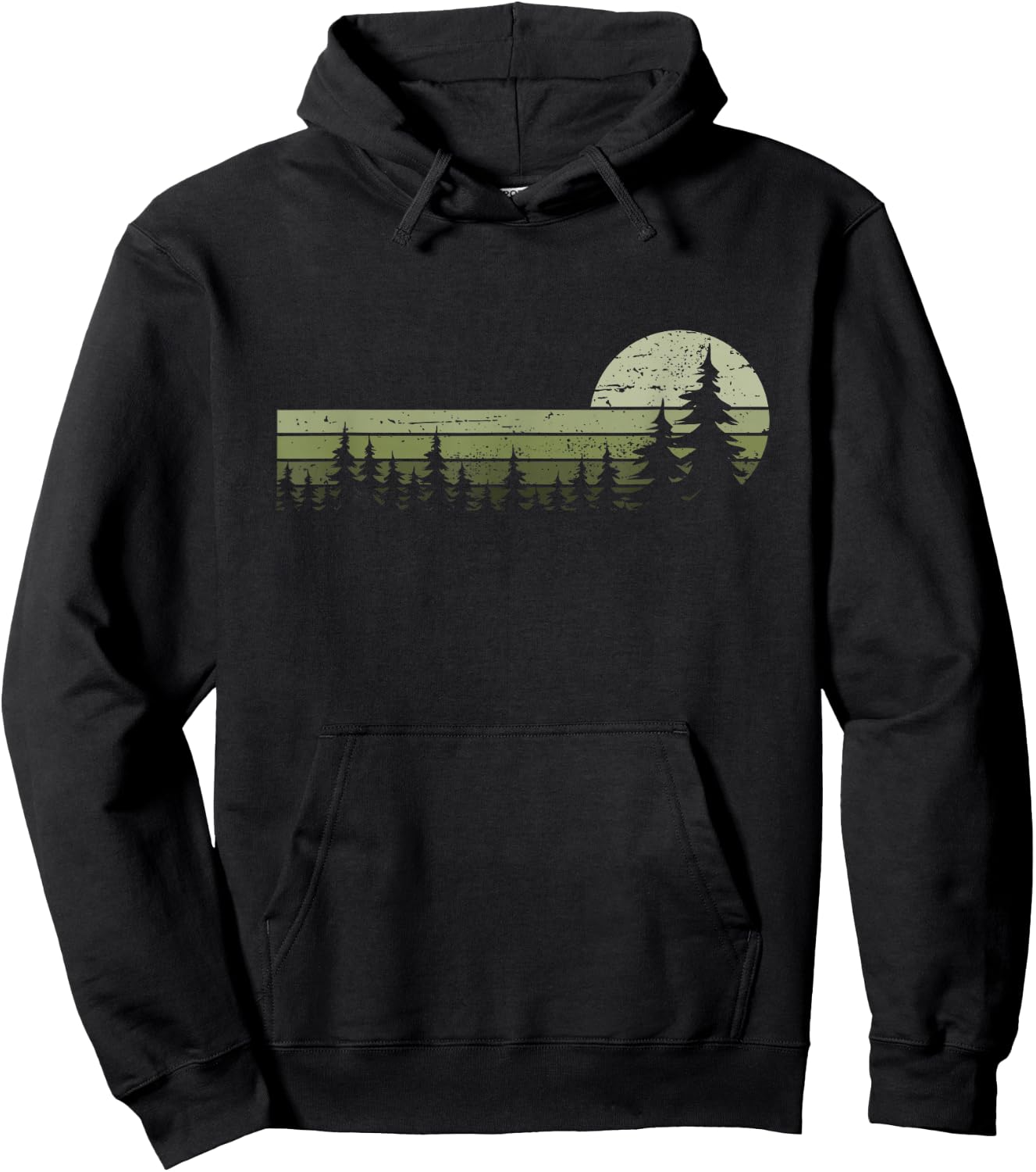 Wald Bäume Natur Wandern Naturliebhaber Vintage Classic Nature Wilderness Black Small EU Small M 16.5 Short Sleeve Women's Nature Friends Hikers Hoodie - Hoodie | Black