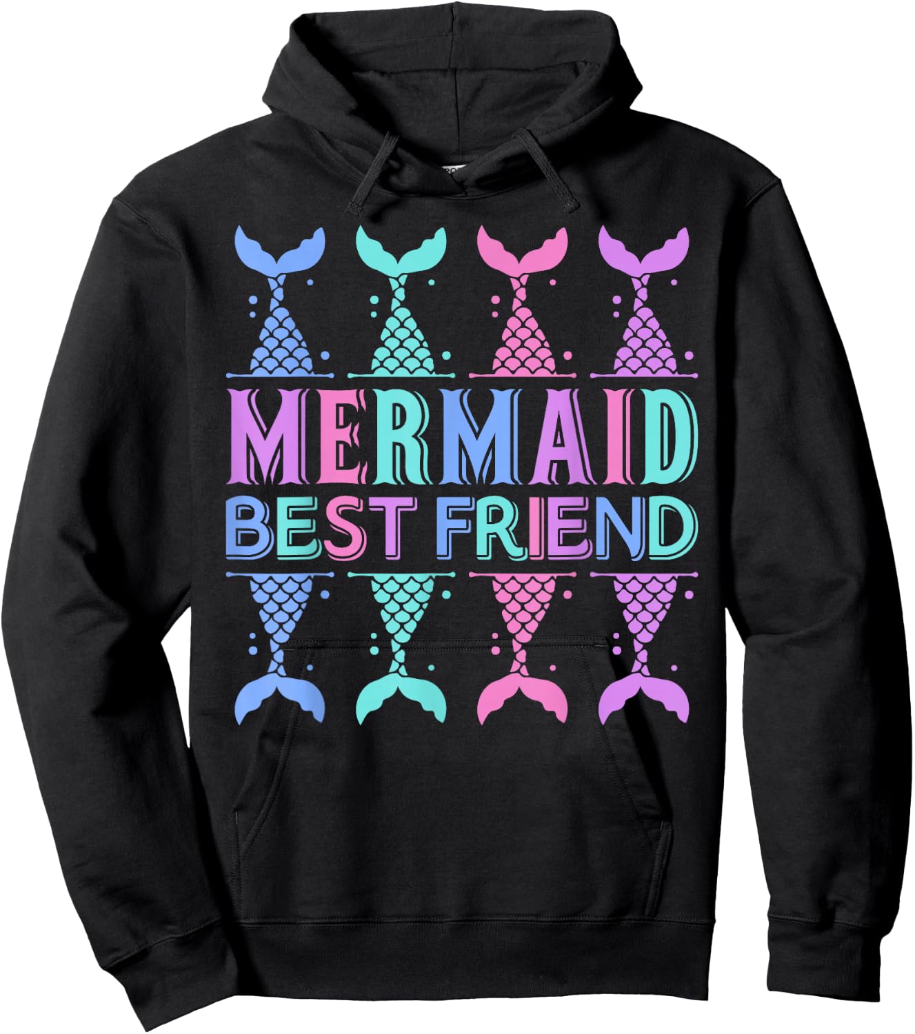 Mermaid Best Friend Mermaid Birthday Outfit Cute Mermaid Hoodie - Hoodie | Black