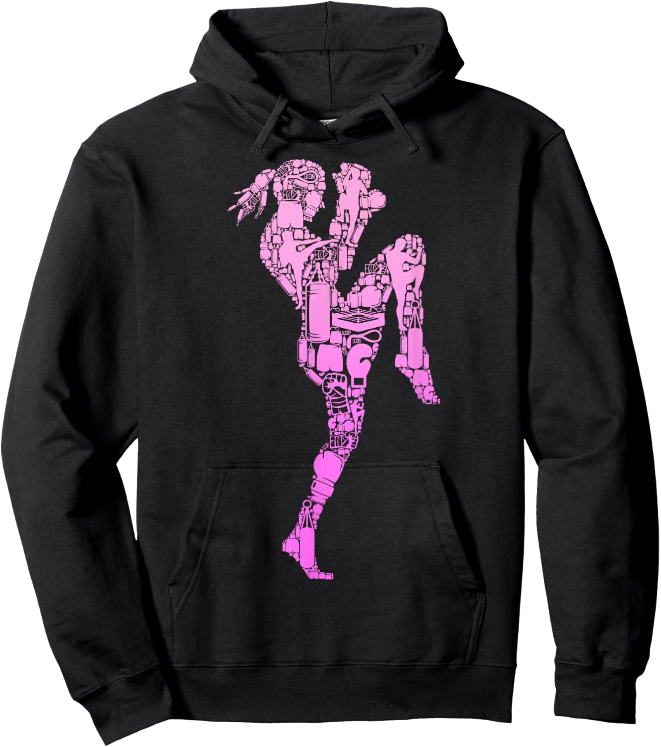 Muay Thai Thai Boxing Women Girls Kids , black, s Hoodie - Hoodie | Black