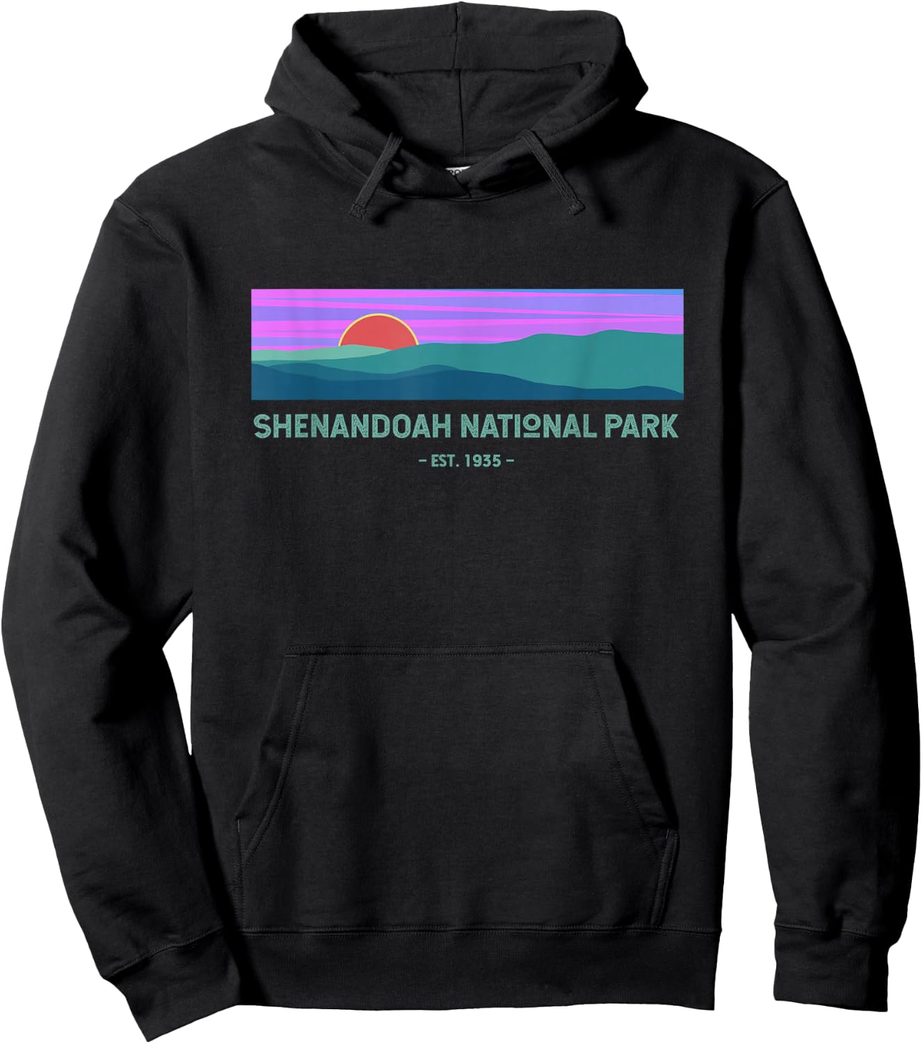 Retro Appalachian Trail Blue Ridge Shenandoah National Park Hoodie - Hoodie | Black