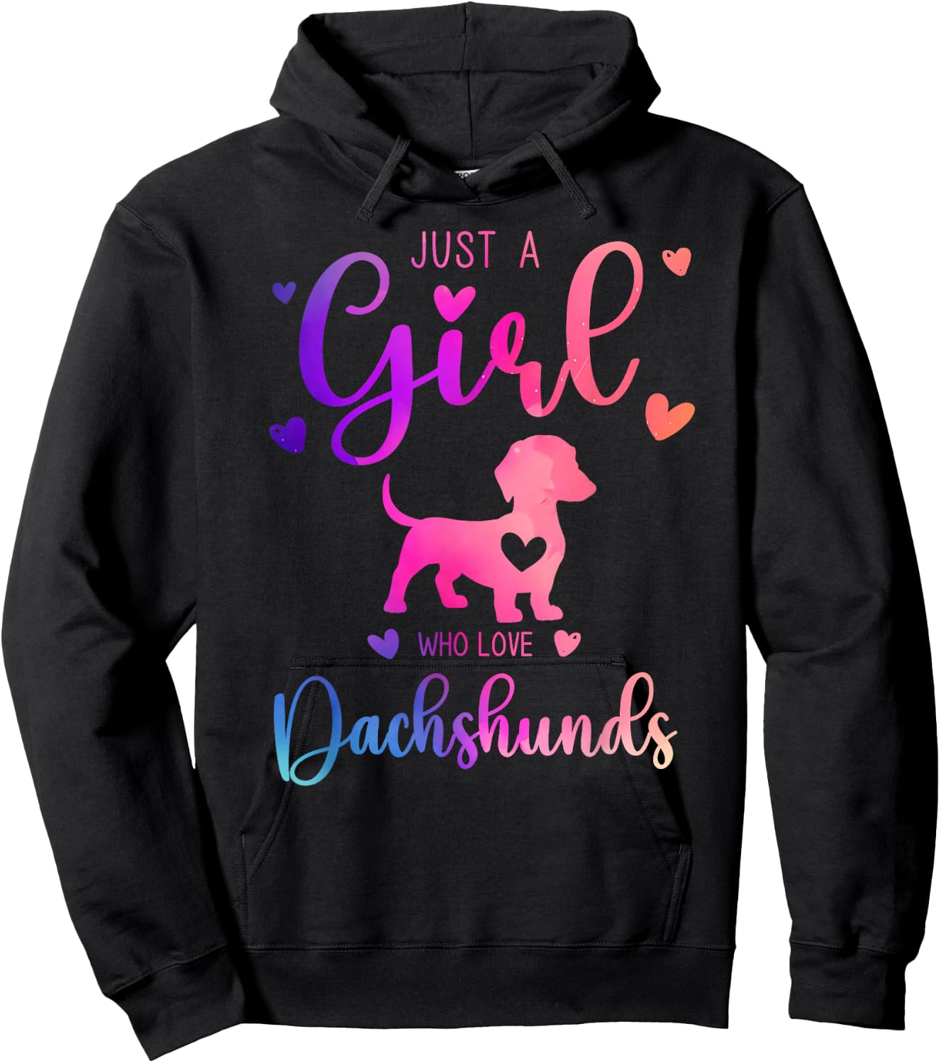 Just a Girl Who Loves Dachshunds Dress and Kids Hoodie - Hoodie | Black