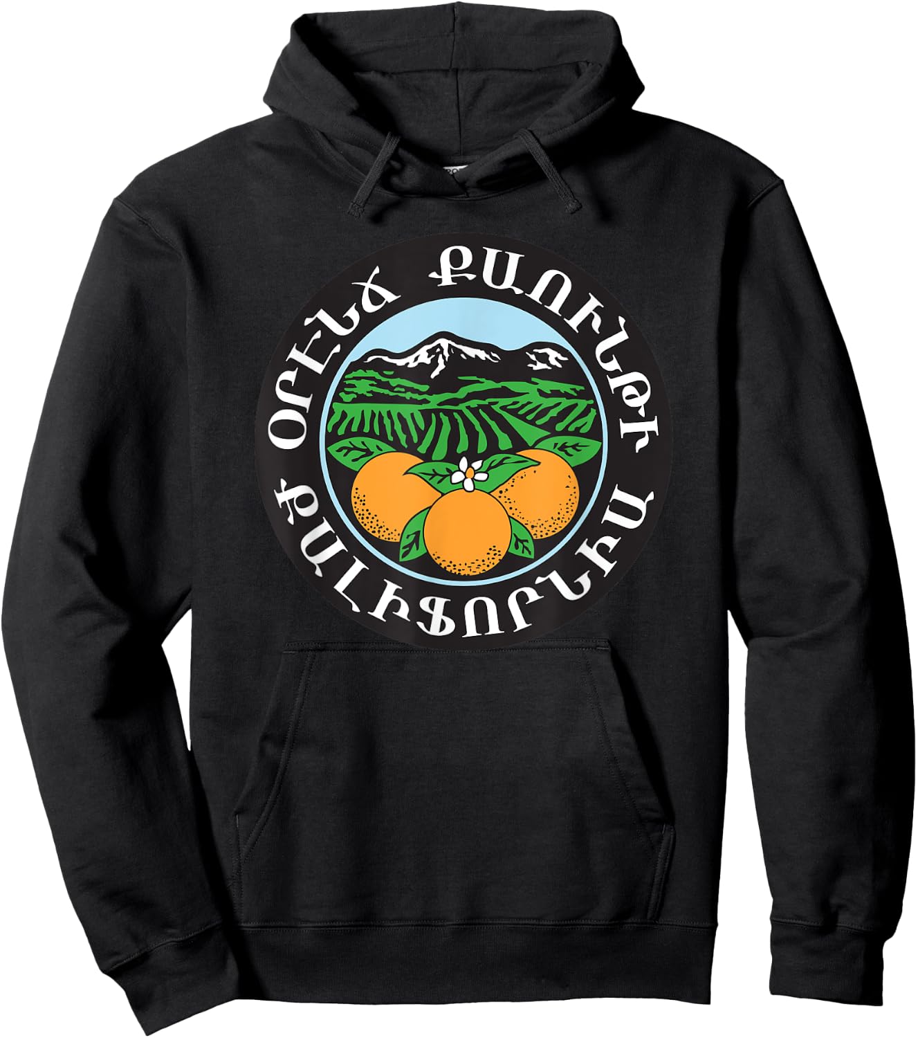 Orange County Seal in Armenian Hoodie - Hoodie | Black