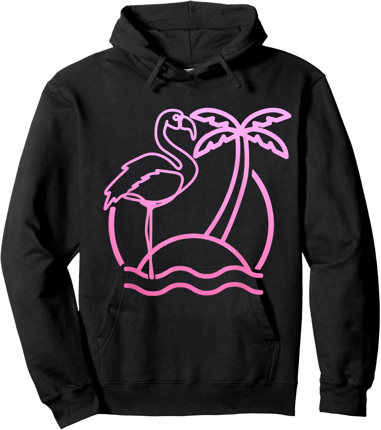 Flamingo Retro 80s Beach Vintage Party Miami Flamingo Lover Hoodie - Hoodie | Black