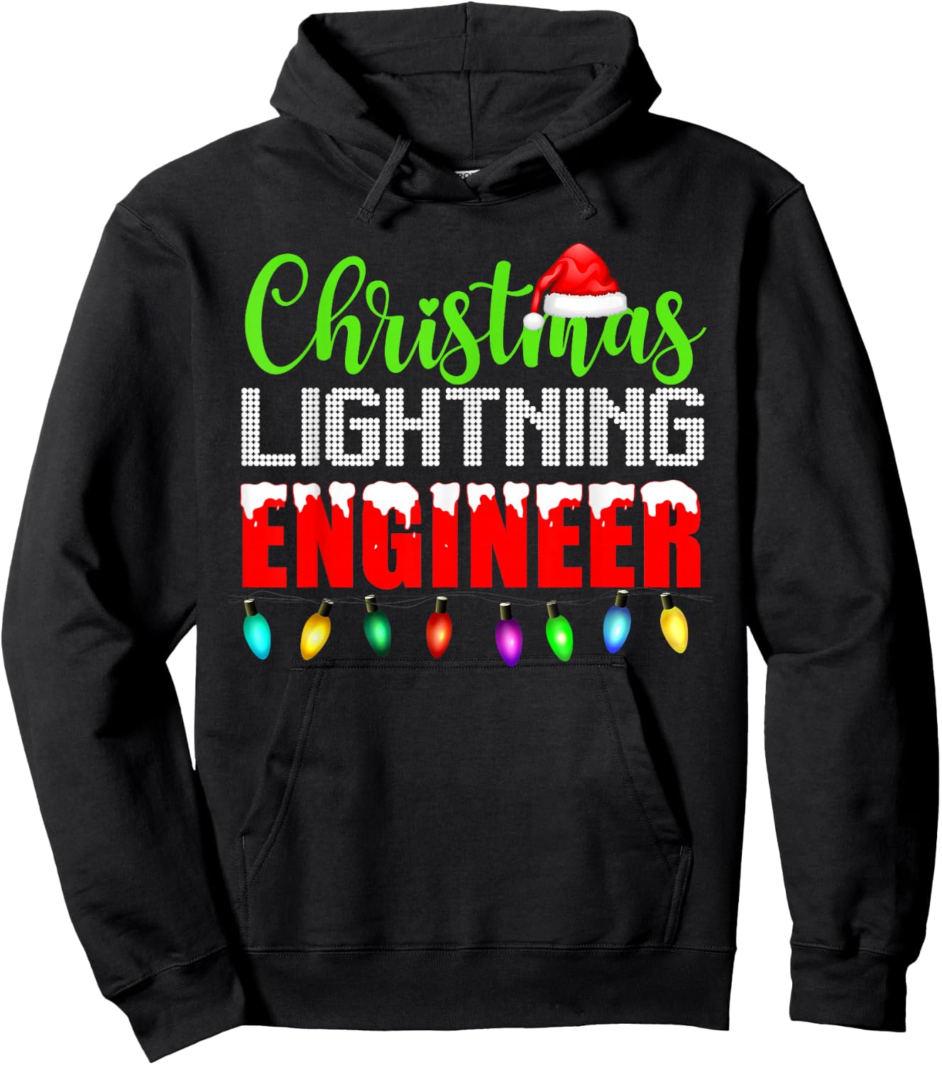 Christmas Lighting Engineer Christmas Lights Engineering Hoodie - Hoodie | Black