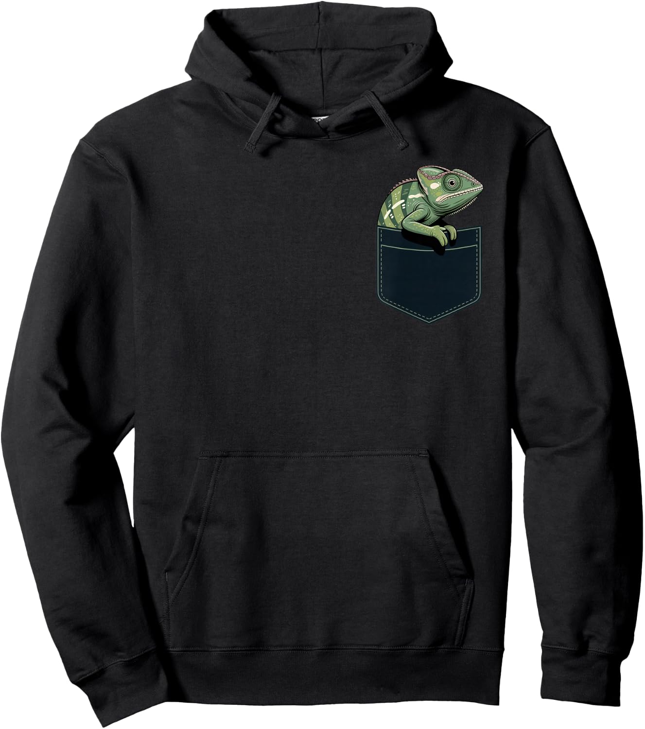 Pocket Chameleon Animal Lover Funny Chill Summer Hoodie - Hoodie | Black