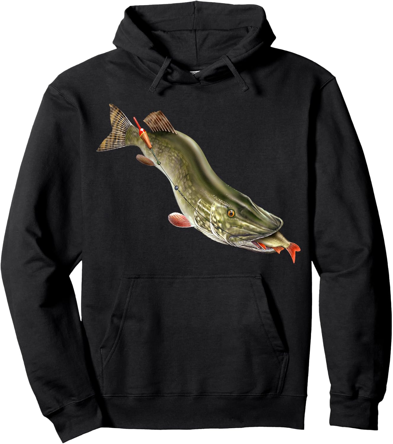 Northern Pike Fishing Fishermen Gifts Men's Northern Pike Fishing Black Small Classic Fit Short Sleeve Cotton Hoodie - Hoodie | Black
