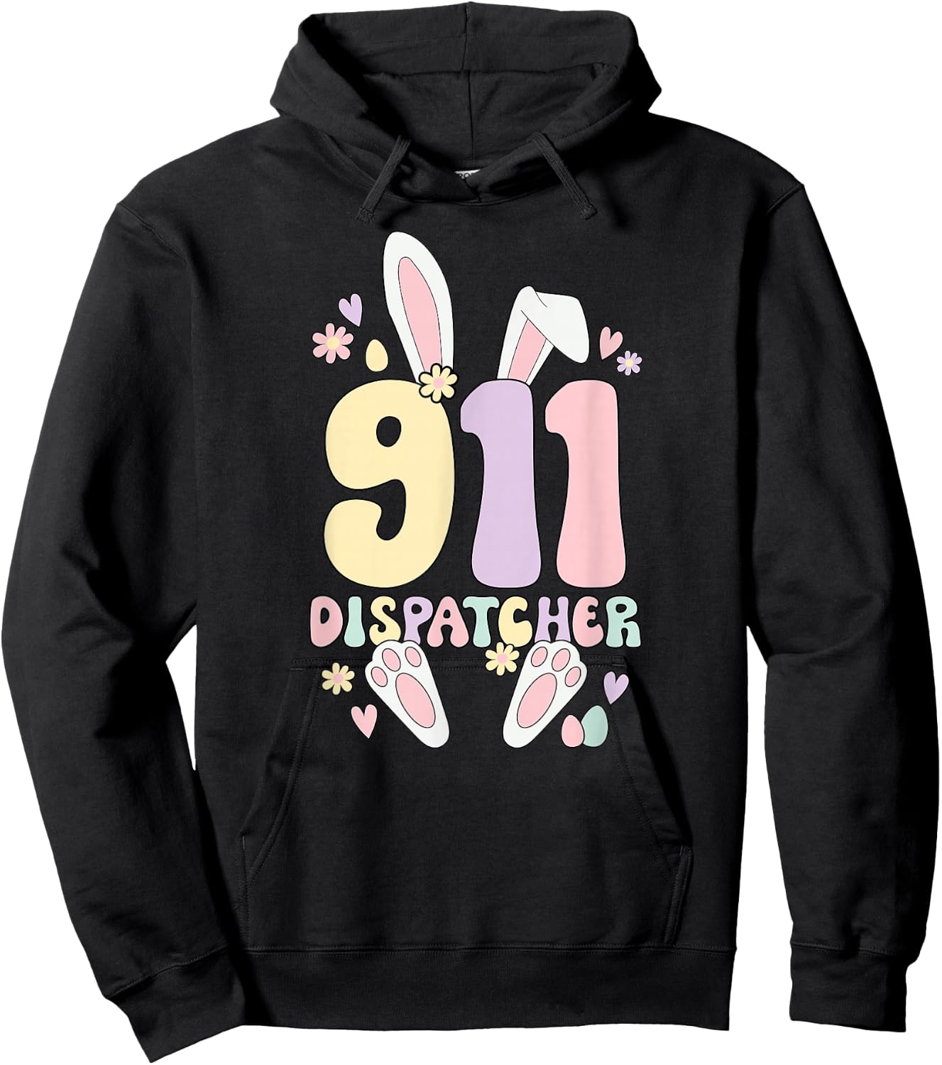 911 Dispatcher Easter Bunny 911 Operator Easter Day Hoodie - Hoodie | Black