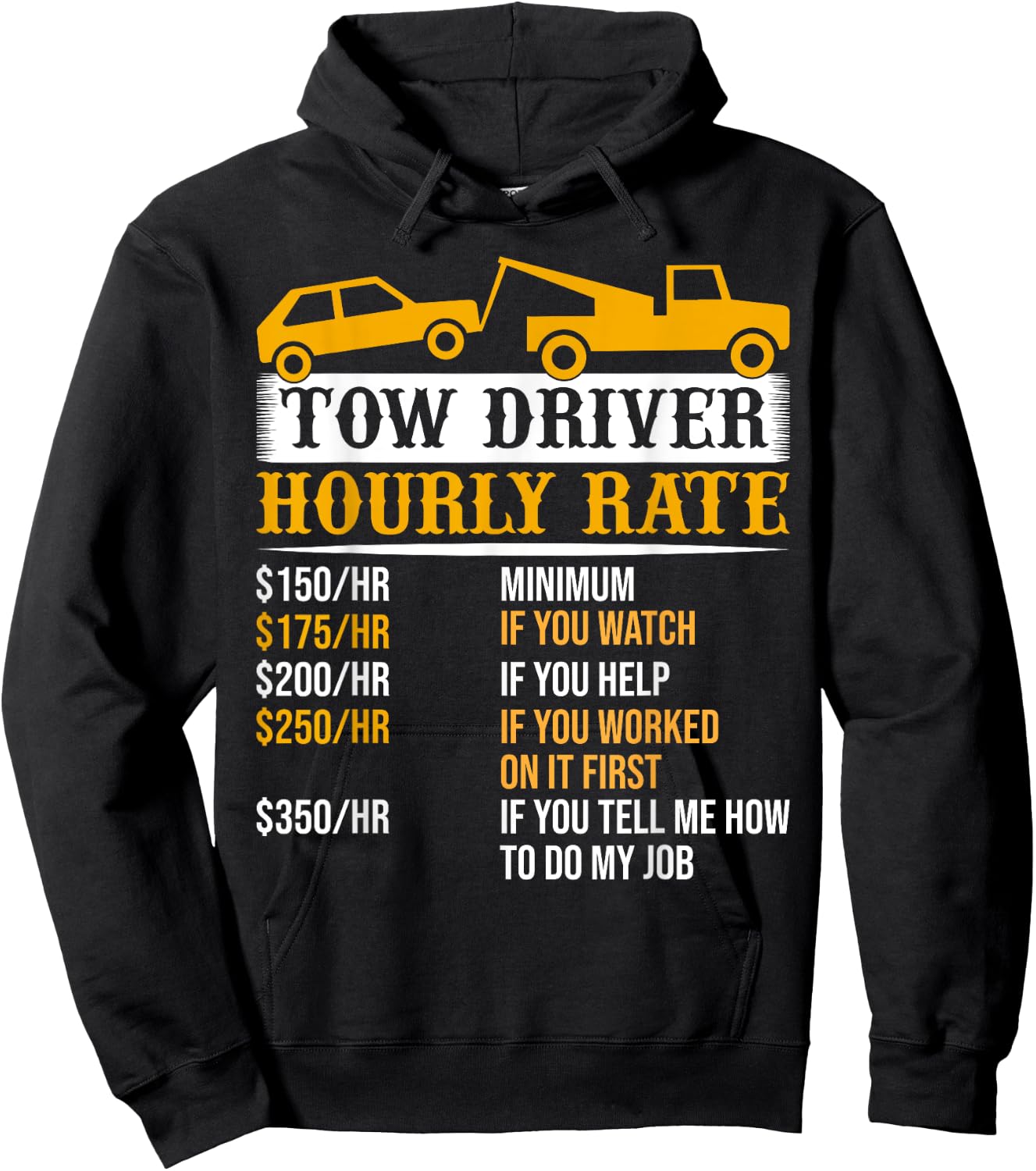 Tow Driver Hourly Rate Tow Truck Driver Tow Trucker Hoodie - Hoodie | Black