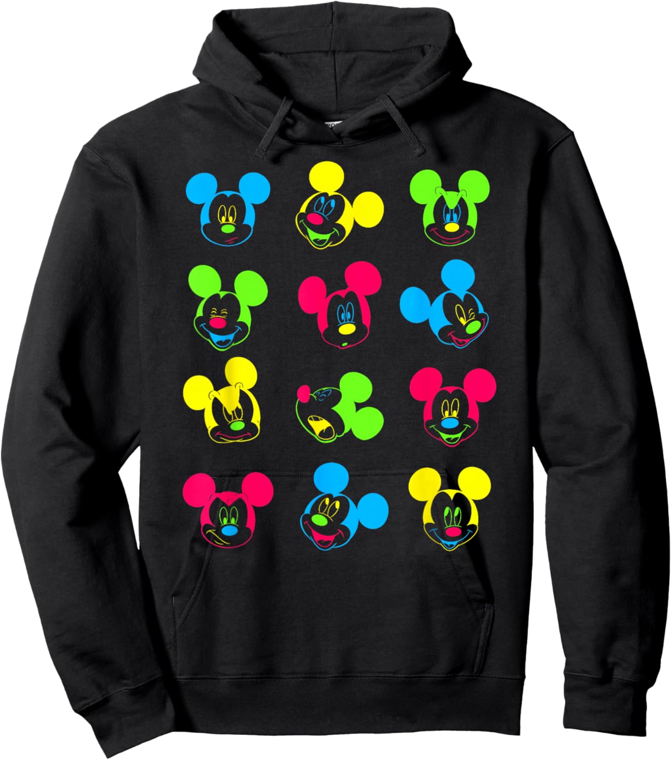 Disney - Neon Mickey Mouse Hoodie - Hoodie | Black