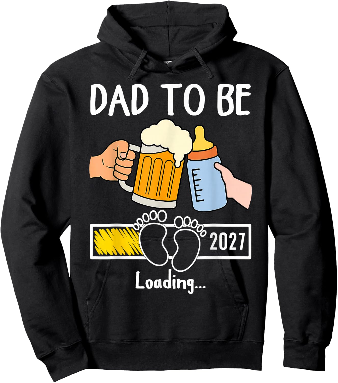 Dad to Be 2027 Funny New Baby Father Daddy to Be Promoted Hoodie - Hoodie | Black