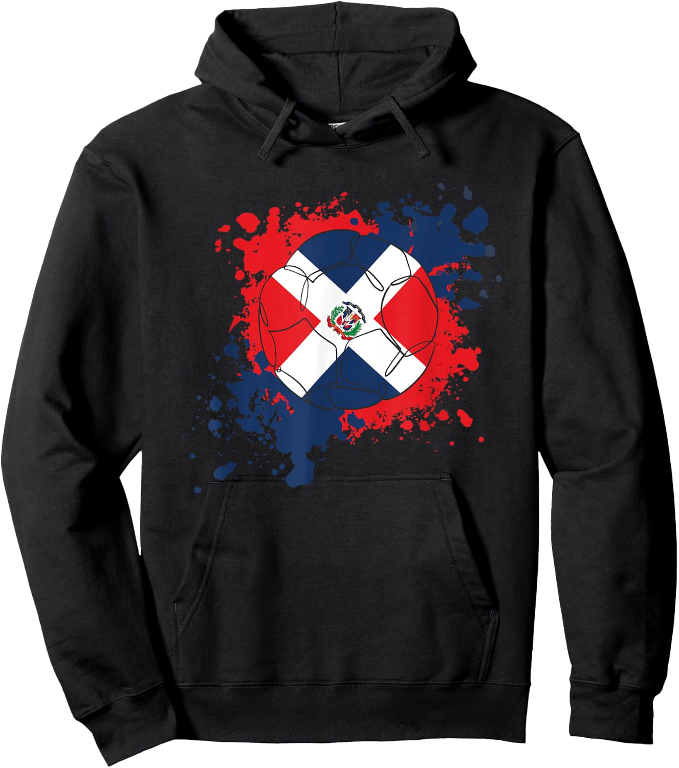 Soccer Ball With The Flag Of Dominican Republic Hoodie - Hoodie | Black