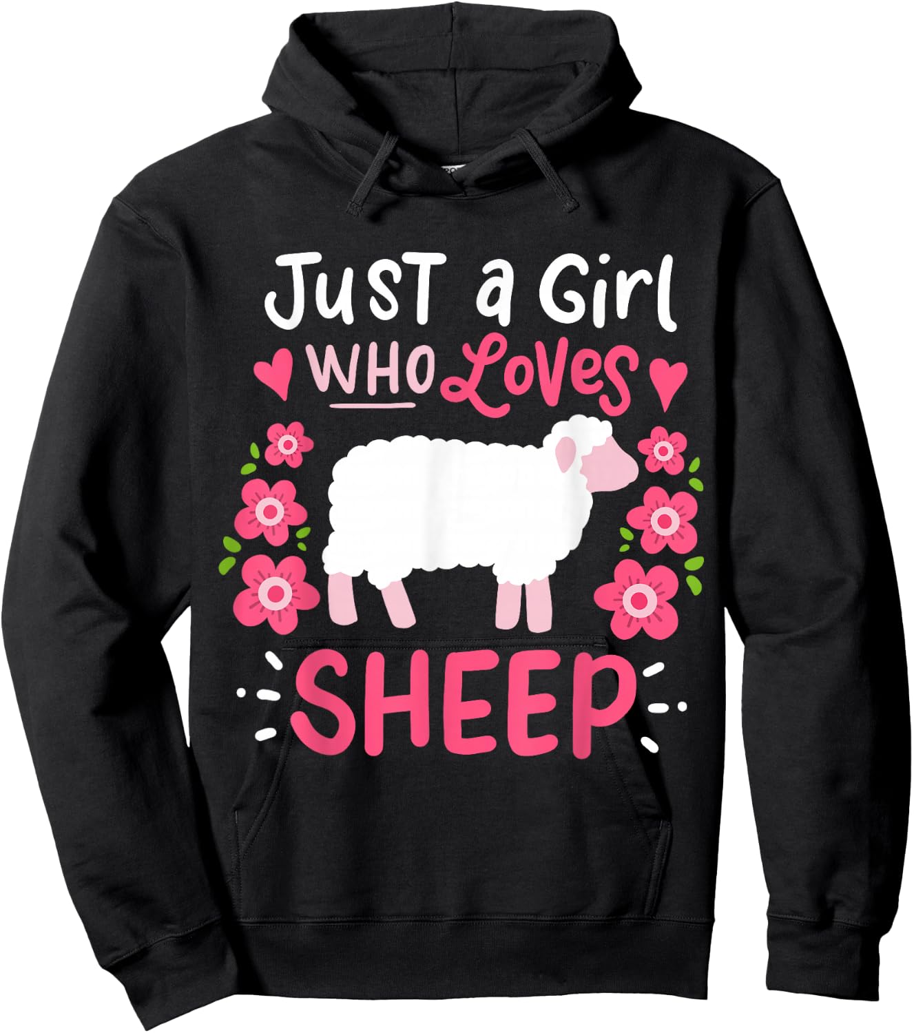 Sheep Just A Girl Who Loves Sheep Hoodie - Hoodie | Black