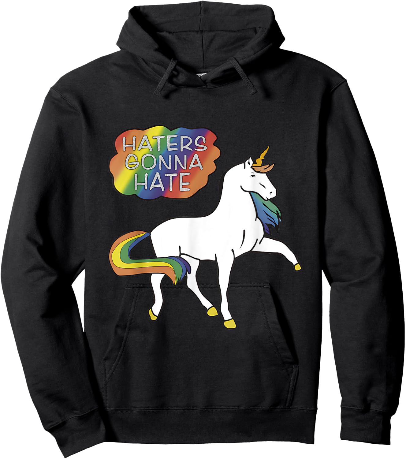 Haters Gonna Hate shirt Unicorn Meme Hoodie - Hoodie | Black