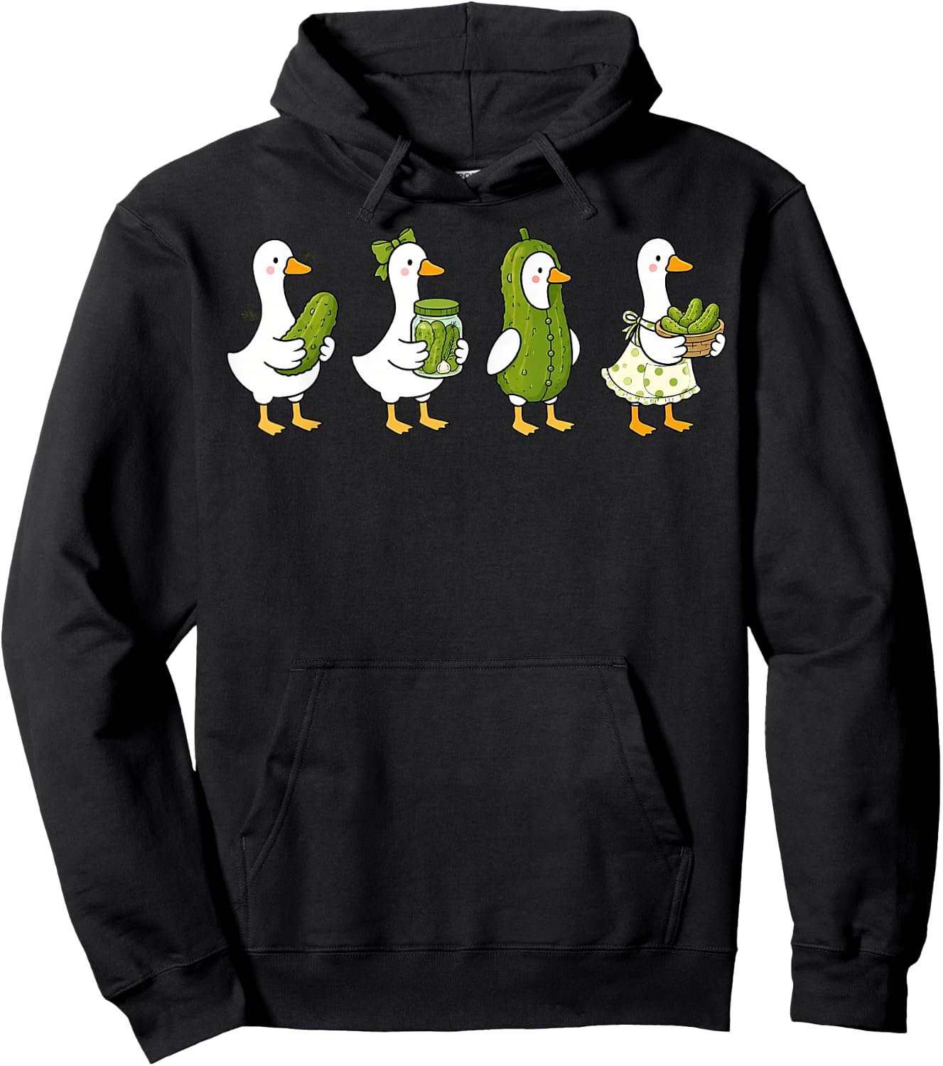 Funny Pickle Lover Silly Goose Cucumber Boys Girls Kids Hoodie - Hoodie | Black