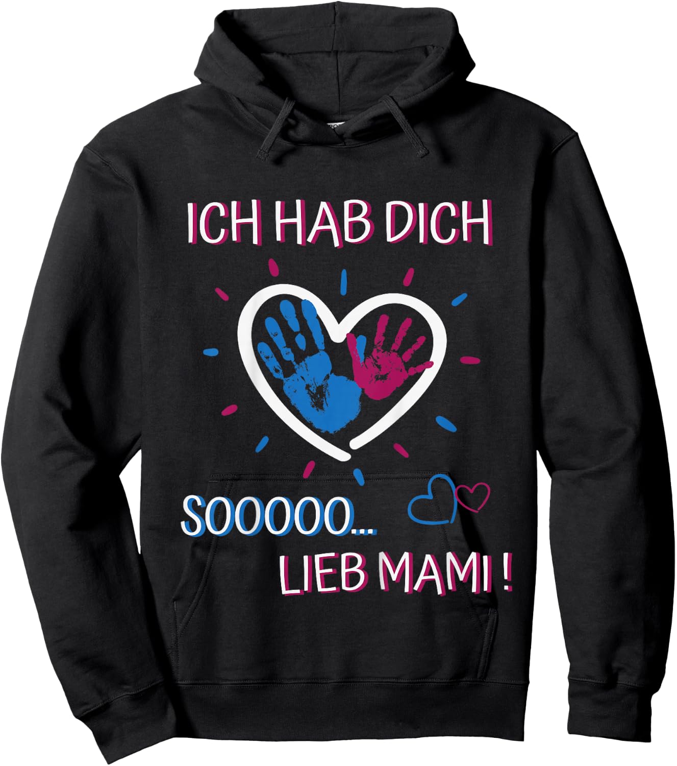 Ich hab dich lieb Mama - für Mädchen und Jungen Muttertag Hoodie - Hoodie | Black