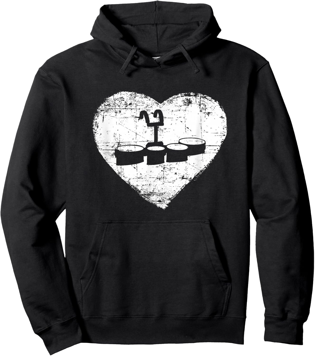 Marching Band Shirt | Love tenor drum quintet Heart Hoodie - Hoodie | Black