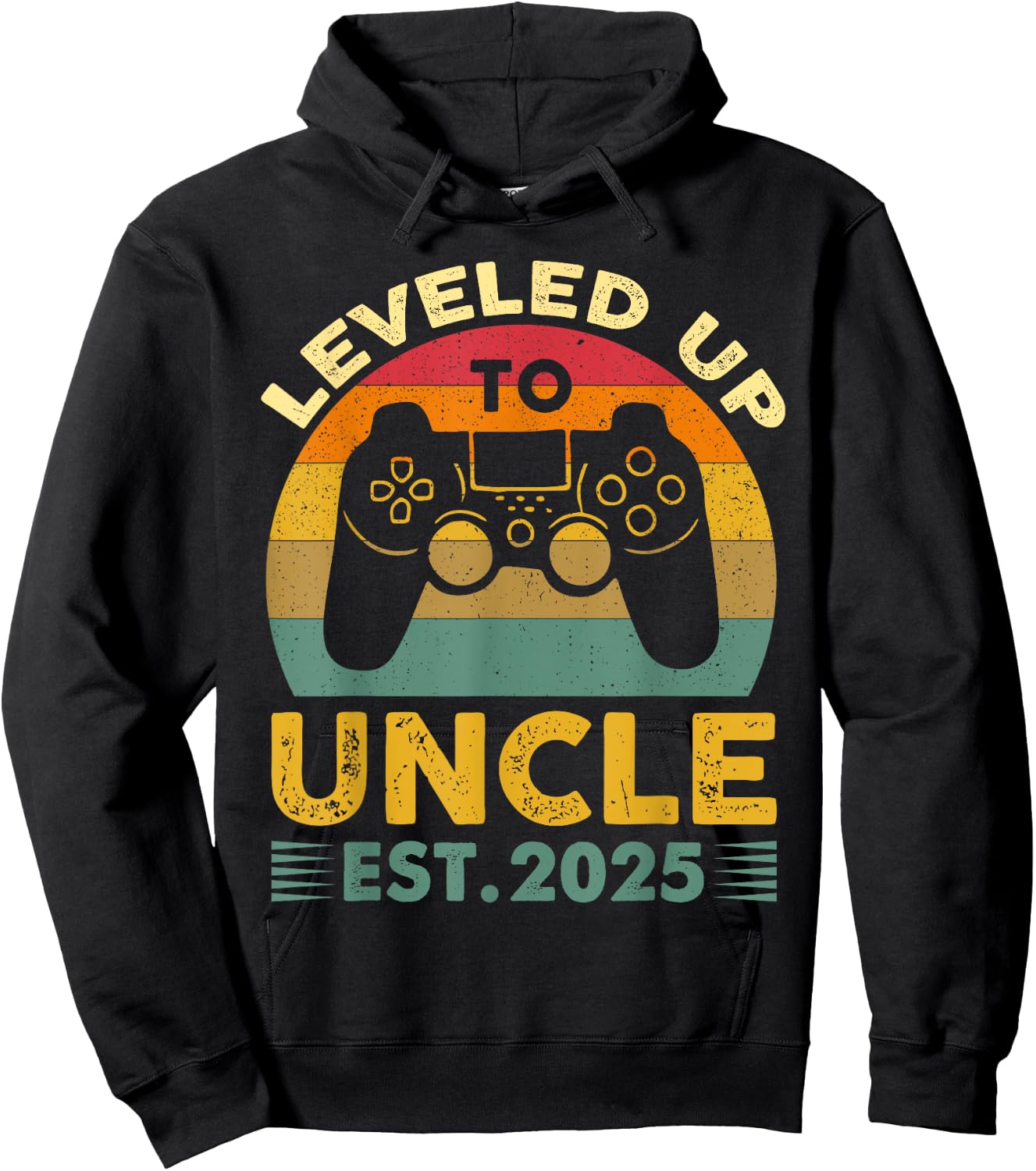 I Leveled Up to Uncle 2025 I'm Going to Be Uncle 2025 Gamer Hoodie - Hoodie | Black