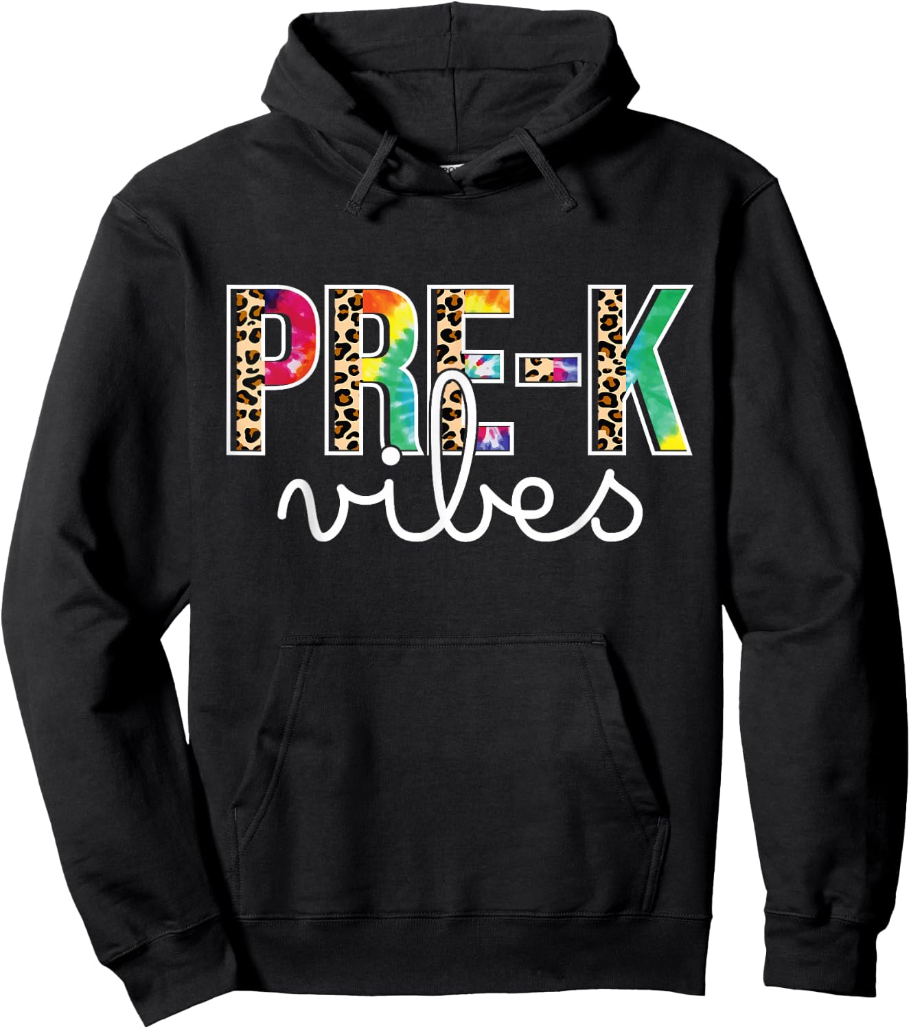 Pre k Vibes - Preschool Team Tie Dye 1st Day of School Hoodie - Hoodie | Black