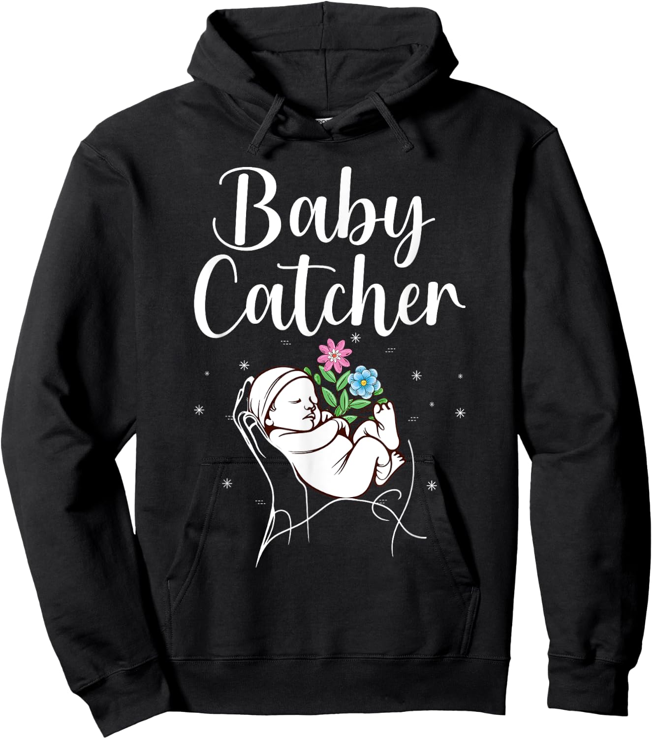 Funny Midwife Art Labor & Delivery Nurse Midwife Hoodie - Hoodie | Black
