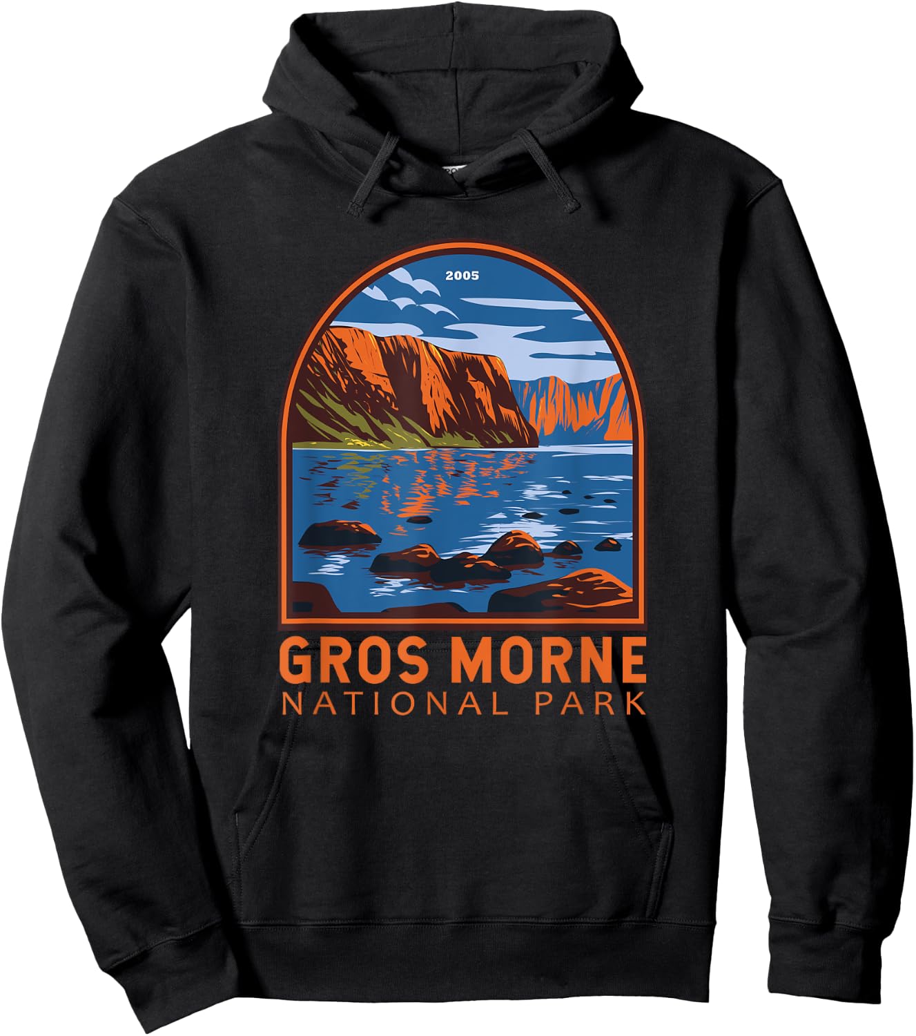 Gros Morne National Park Canada Vintage Emblem Hoodie - Hoodie | Black