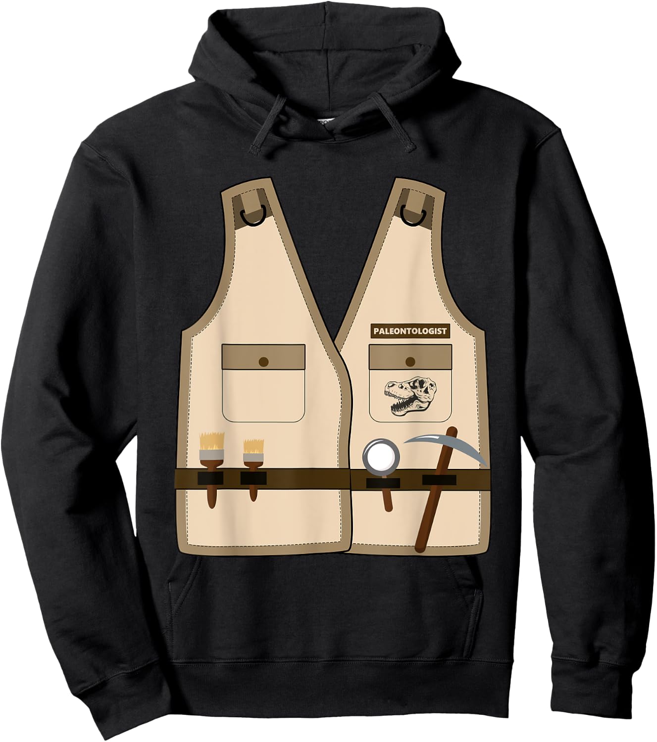 Adult Kids Halloween Paleontologist Dinosaur Hunter Costume Hoodie - Hoodie | Black