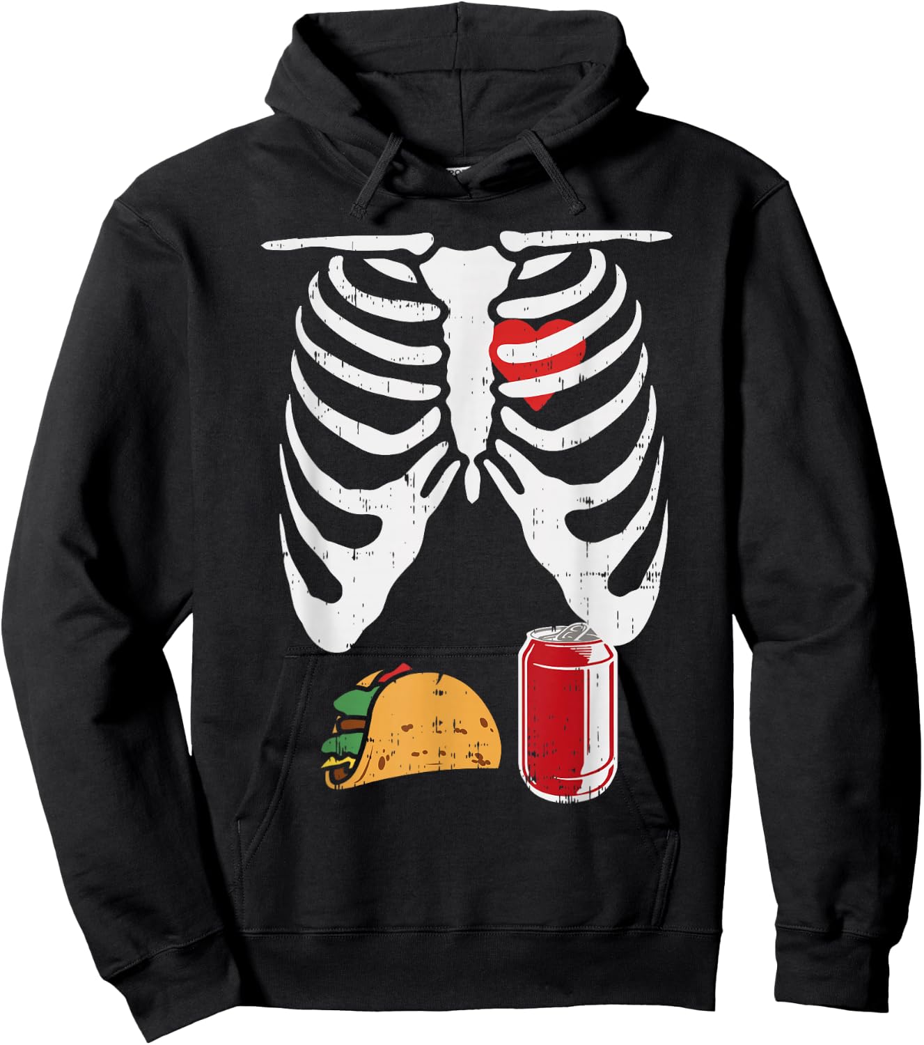 Skeleton Pregnancy Taco Beer Shirt Xray Halloween Soon Dad Hoodie - Hoodie | Black