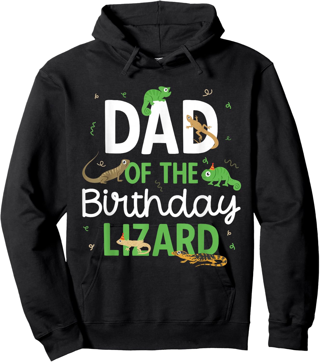 Children's Reptile Lizard Birthday Hoodie - Hoodie | Black