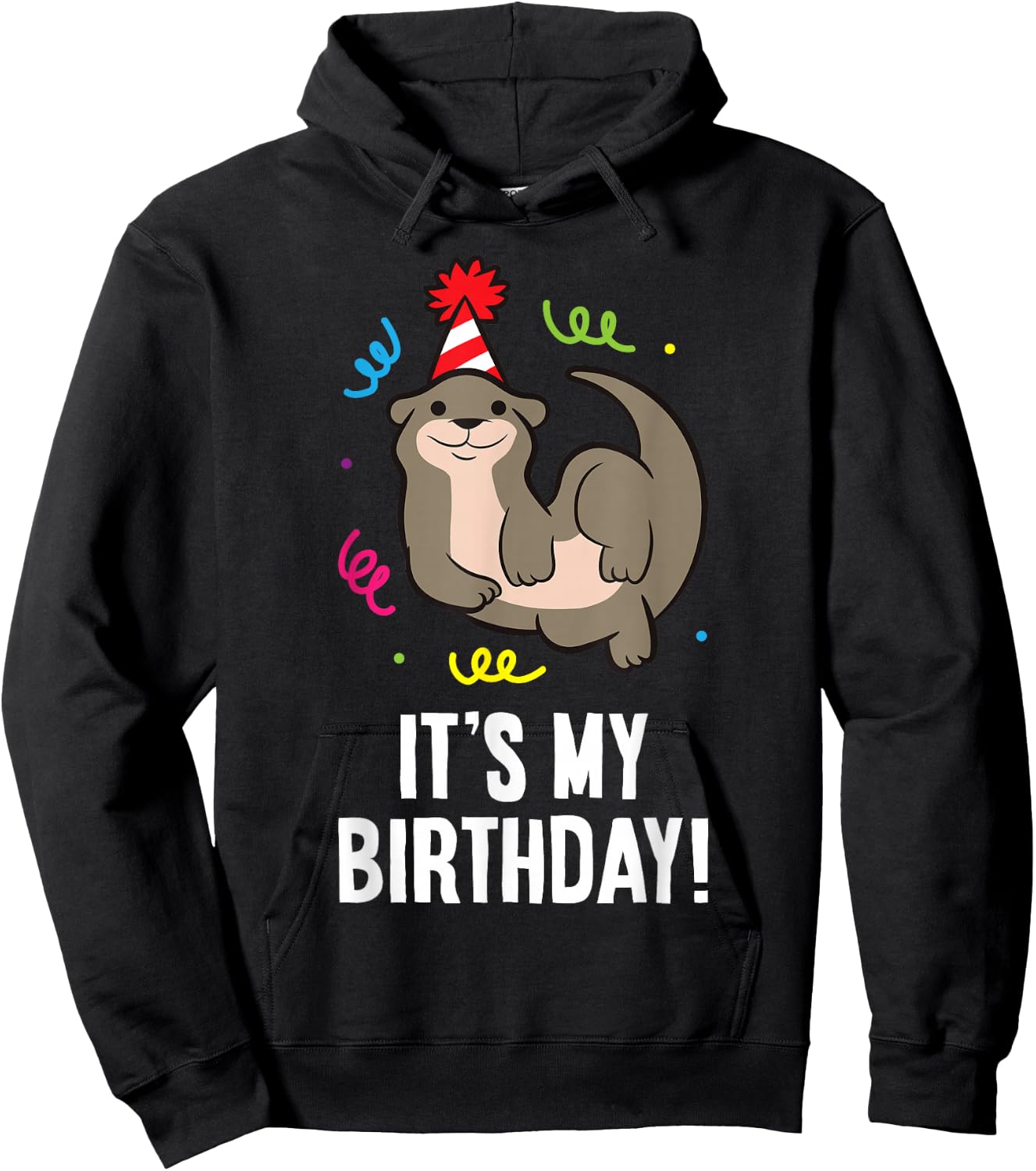 Its My Birthday Cute Otter Hoodie - Hoodie | Black