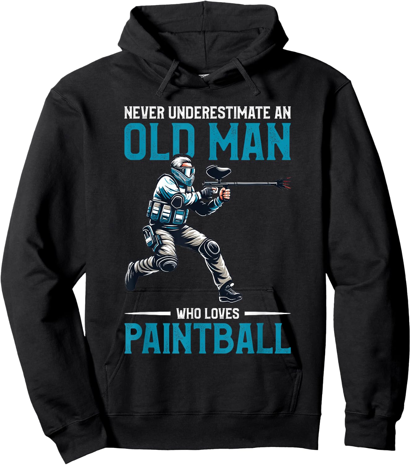 Never Underestimate An Old Man Who Loves Paintball Hoodie - Hoodie | Black