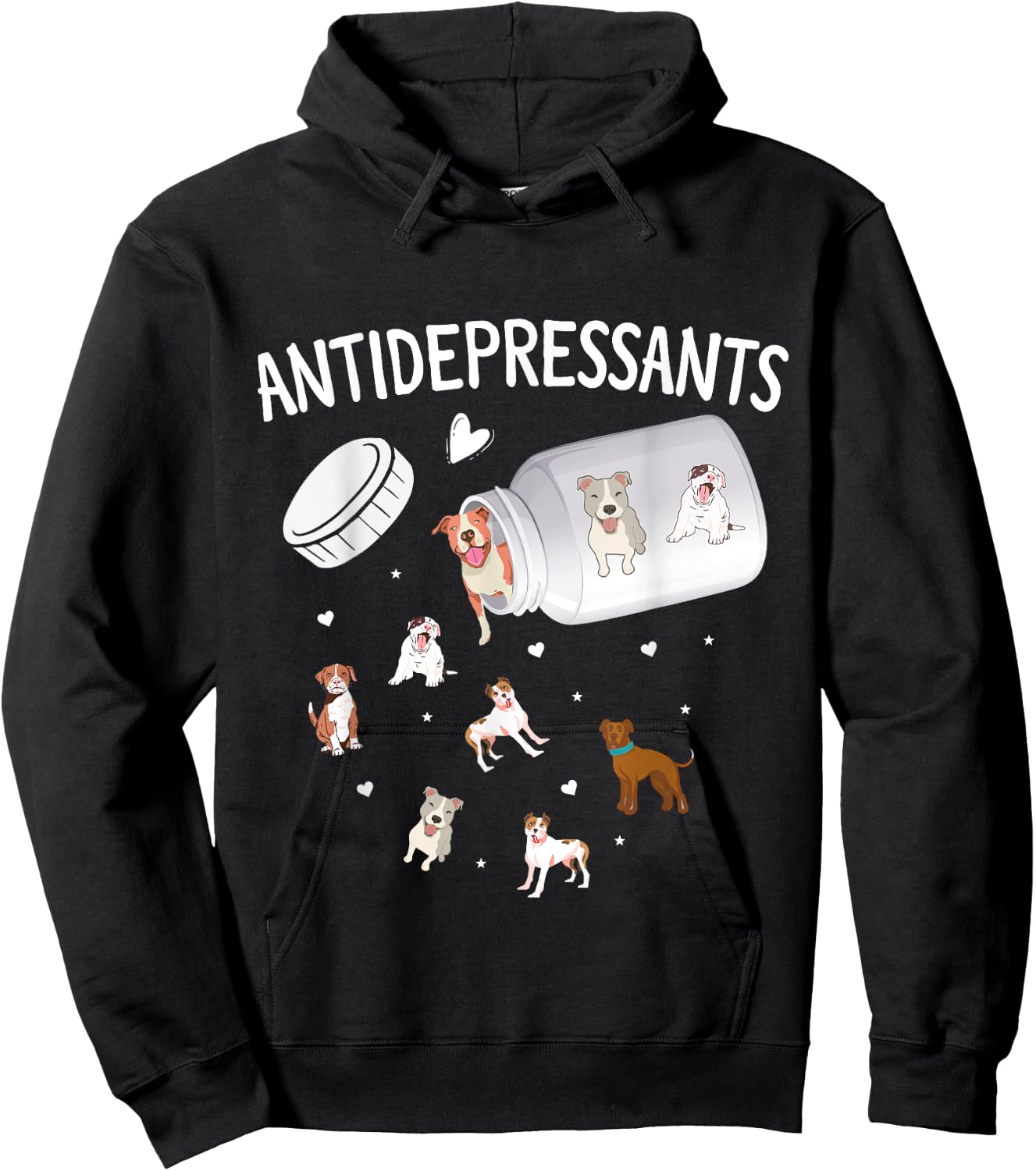 Antidepressant Dogs - Dog Lover Hoodie - Hoodie | Black
