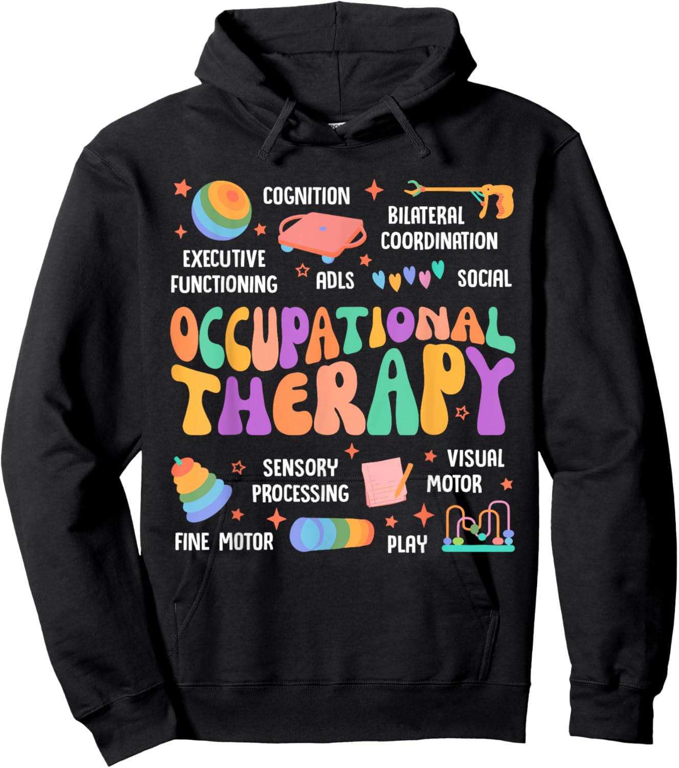 Occupational Therapy Shirt Groovy Occupational Therapist OT Hoodie - Hoodie | Black