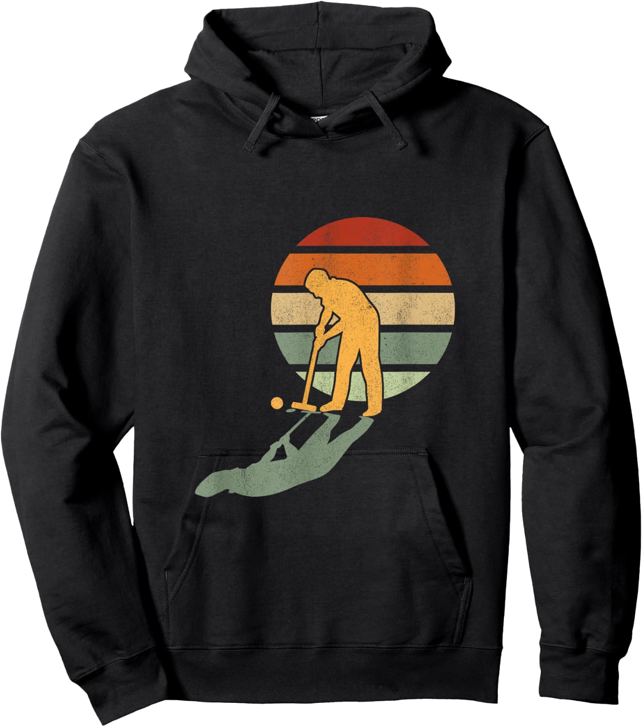 Men Retro Croquet Enthusiast Vintage Outdoor Game Hoodie - Hoodie | Black