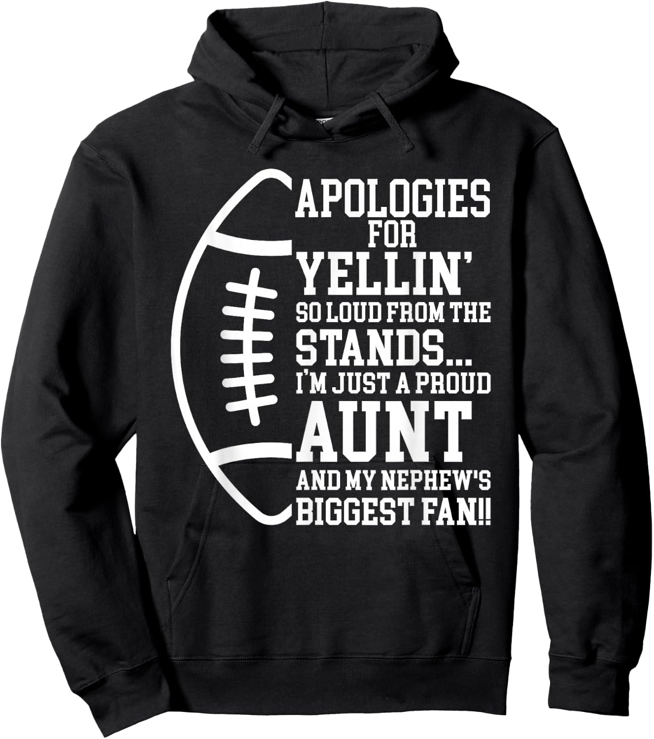 Just A Proud Football Aunt Of A Football Player Auntie Hoodie - Hoodie | Black