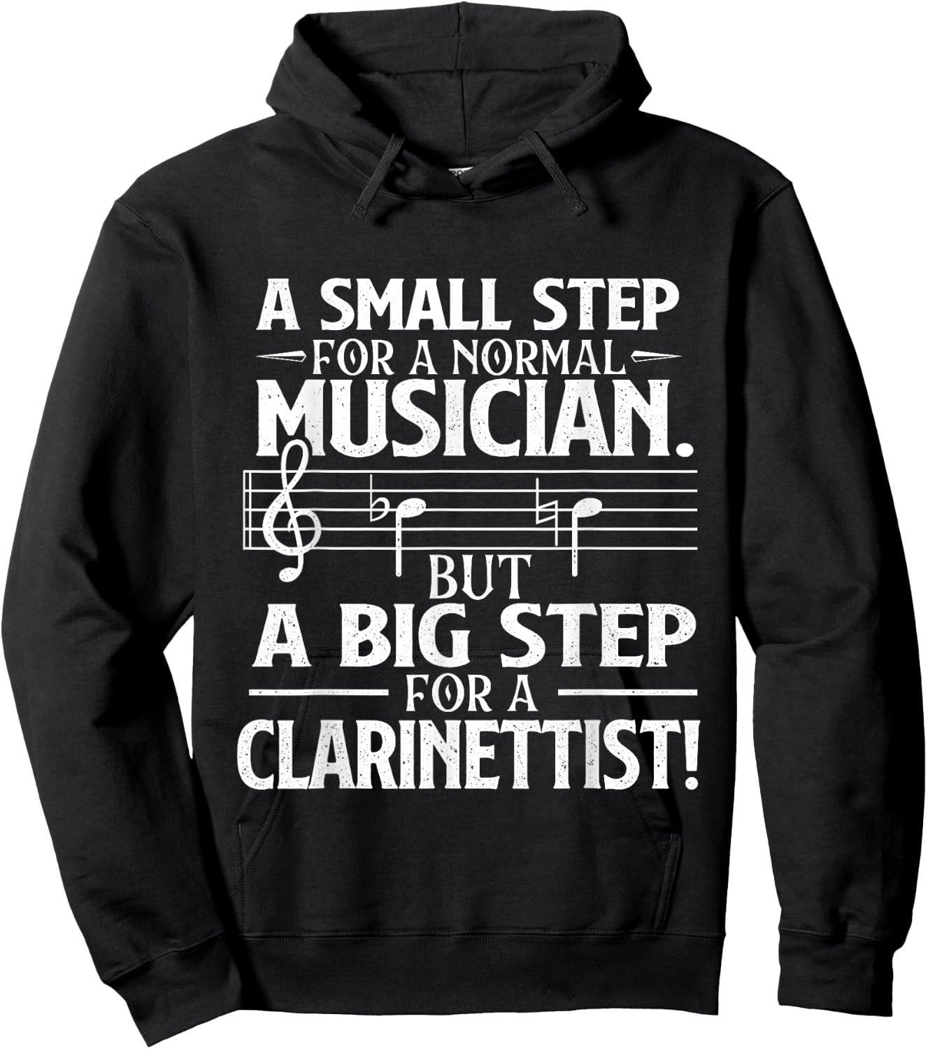 A Small Step For A Normal Musician - Clarinet Clarinetist Hoodie - Hoodie | Black