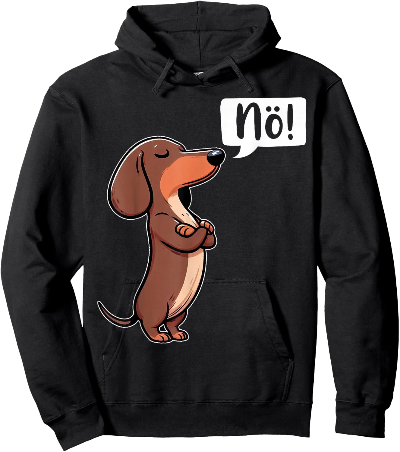 Dickköpfiger Rauhaardackel Nö Dachshund Dog Funny Dog , black Hoodie - Hoodie | Black