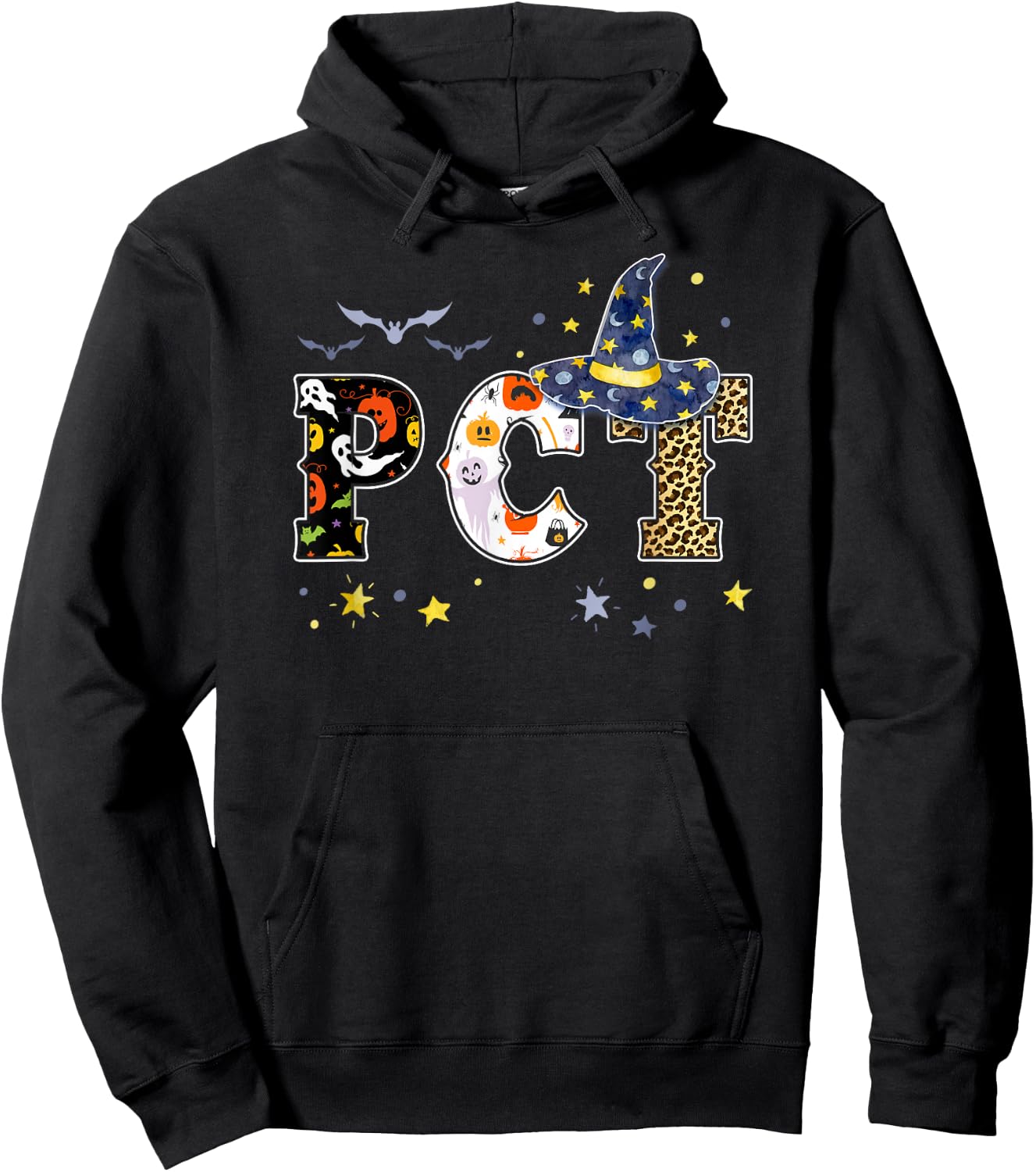PCT Witch Halloween Crew Patient Care Technician Matching Hoodie - Hoodie | Black