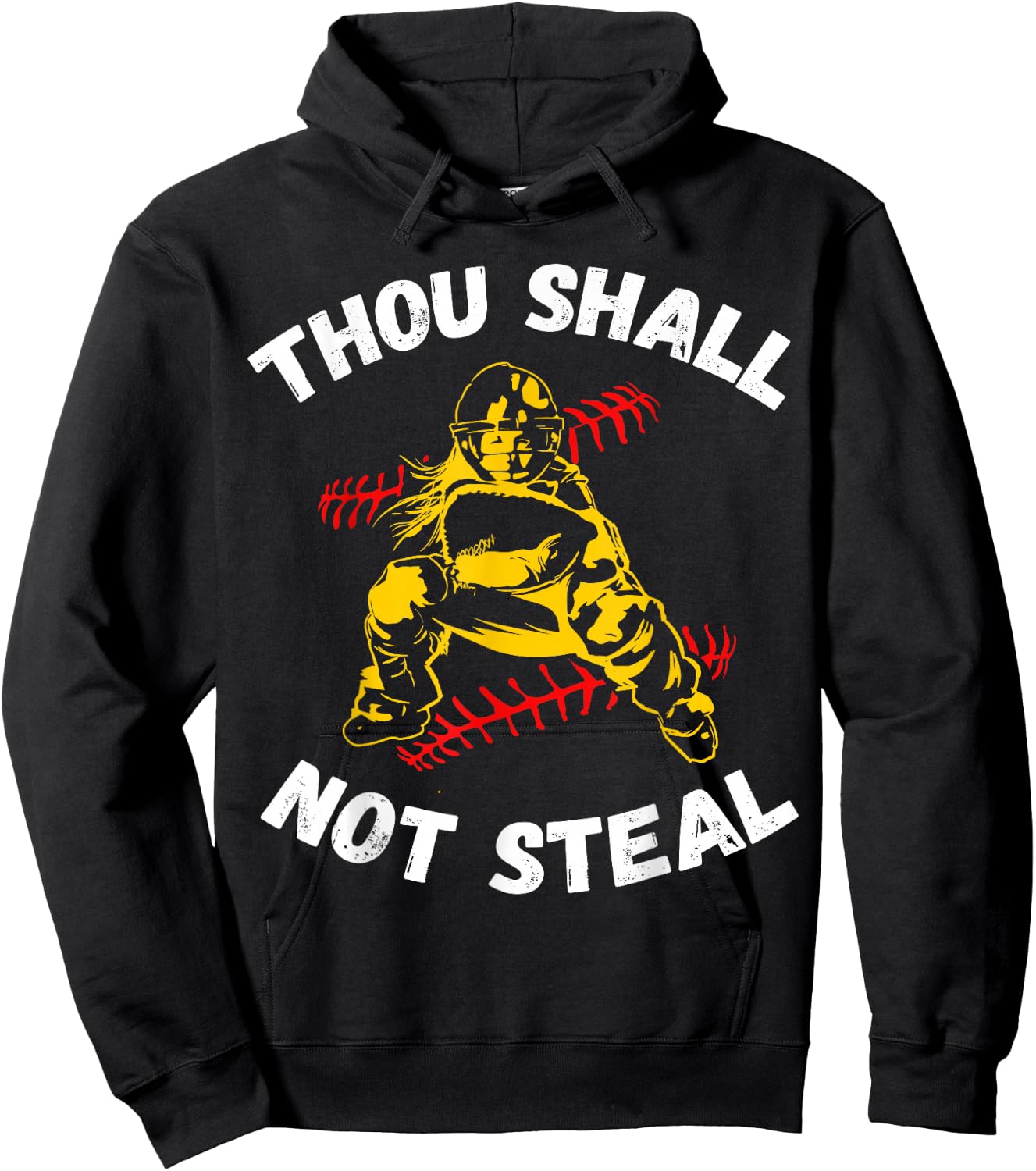 Thou Shall Not Steal Softball or Baseball T Shirt Hoodie - Hoodie | Black