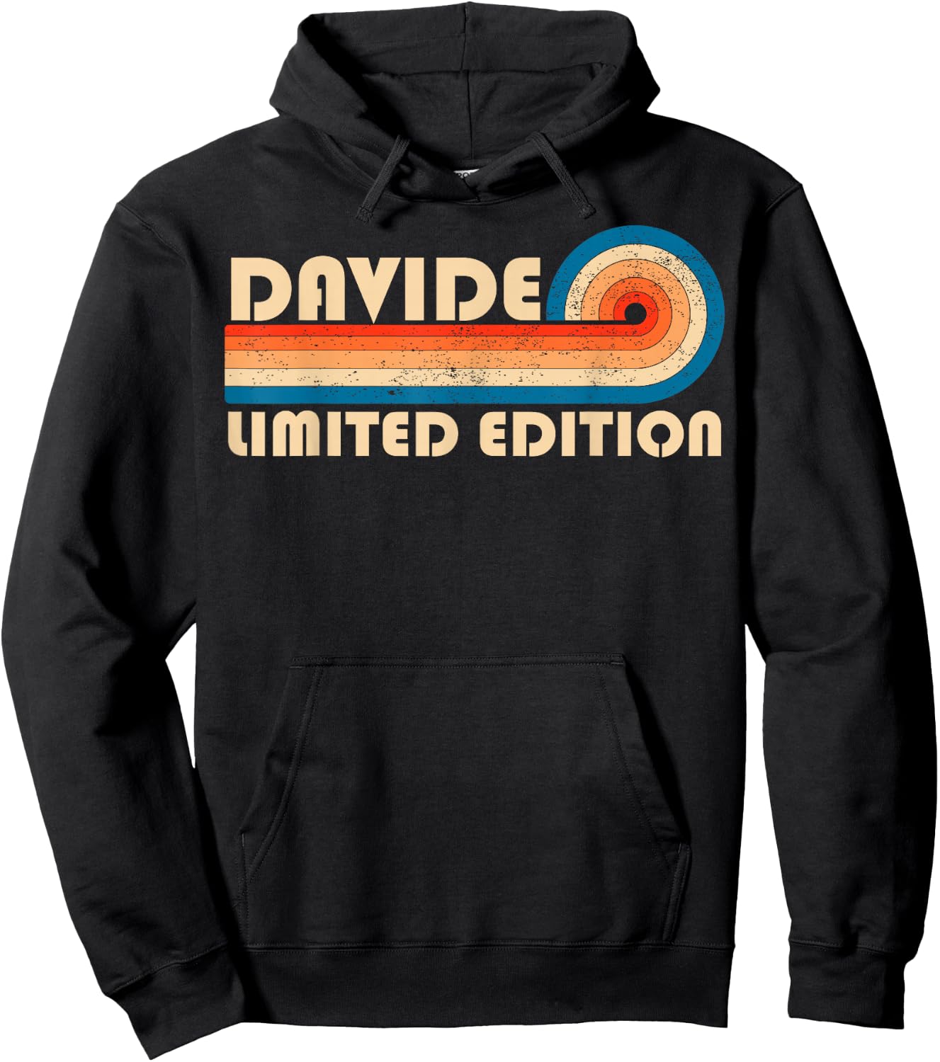 DAVIDE Retro 70s 80s Sunset Stripe Hoodie - Hoodie | Black