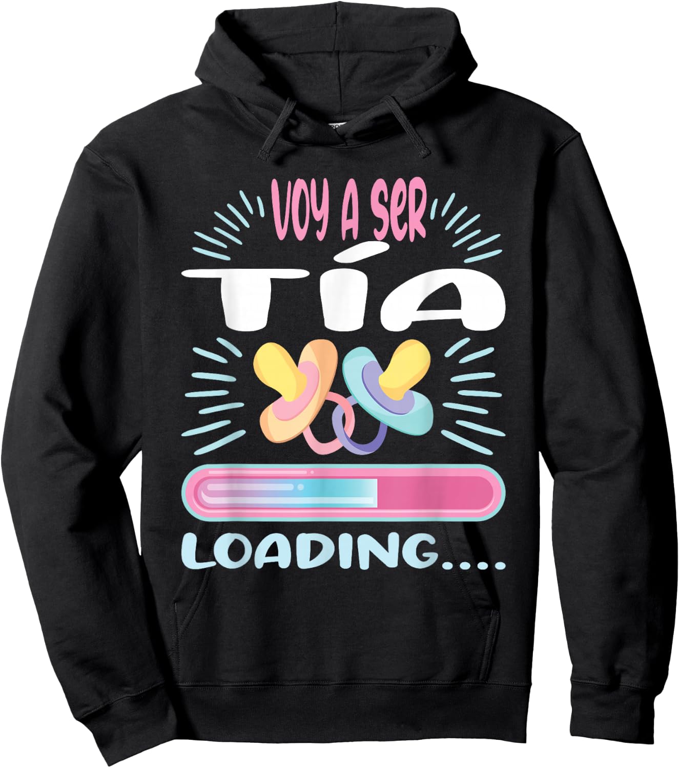 Voy A Ser Tía Loading.... Hoodie - Hoodie | Black