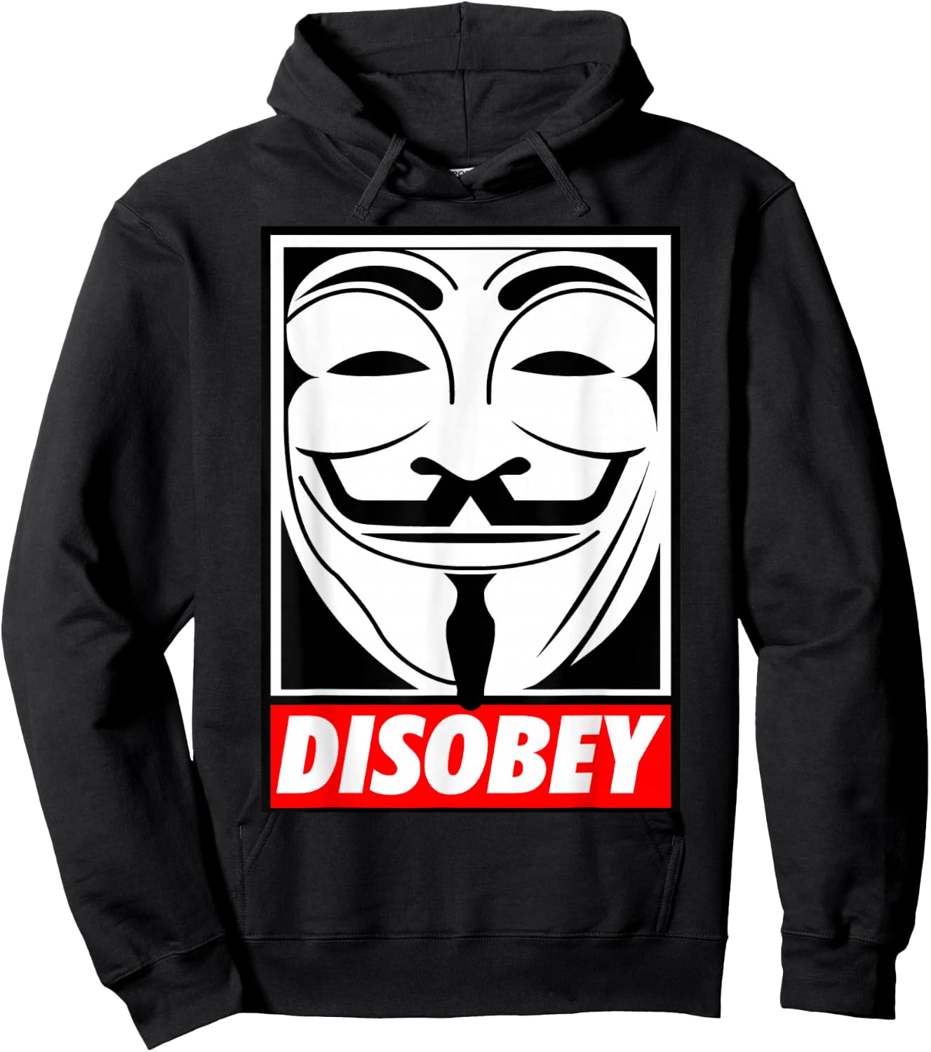 Disobey Big Face Anonymous Anon Hoodie - Hoodie | Black