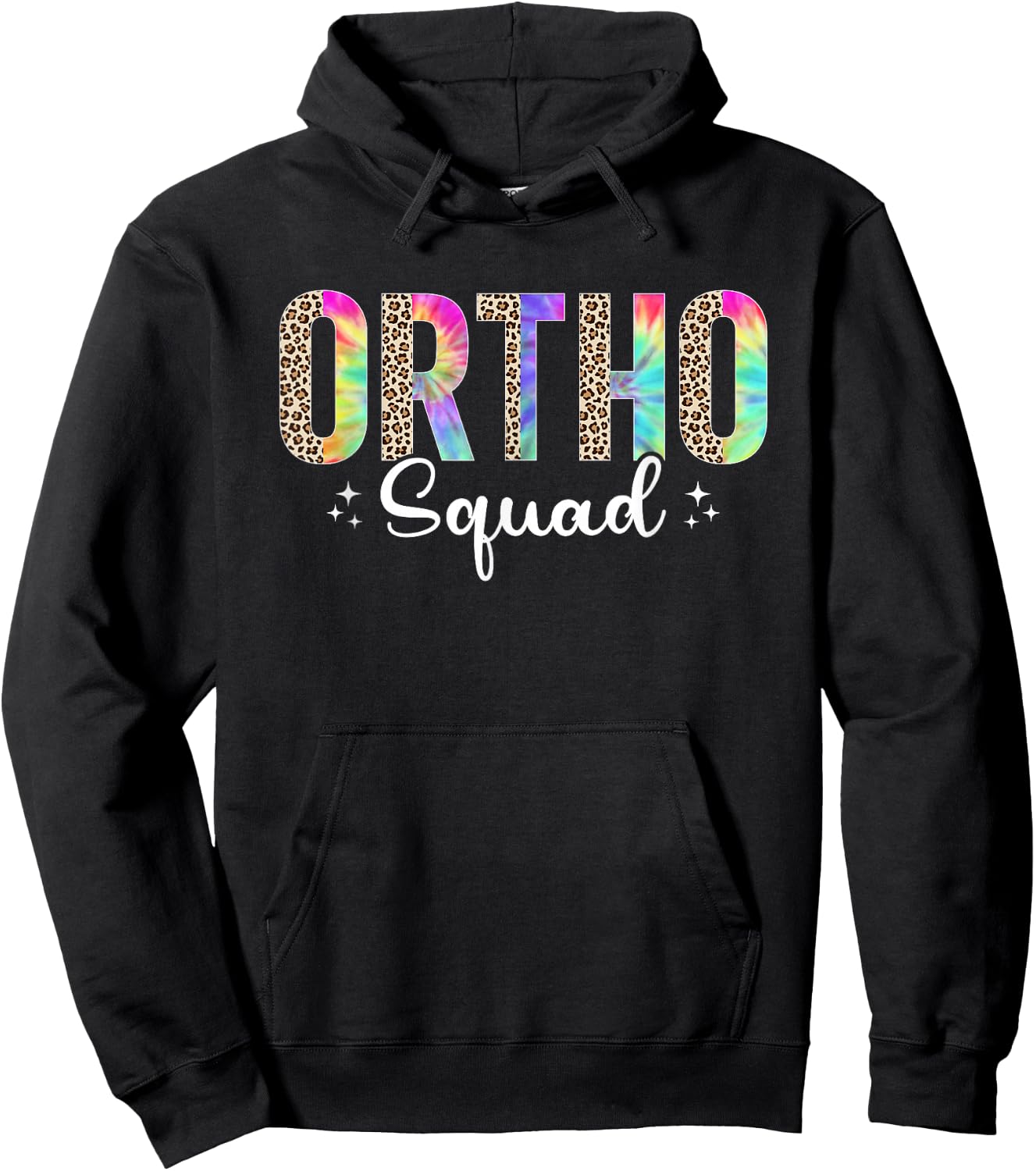 Tie Dye Leopard Ortho Squad Orthopedic Surgeon Orthopedist Hoodie - Hoodie | Black