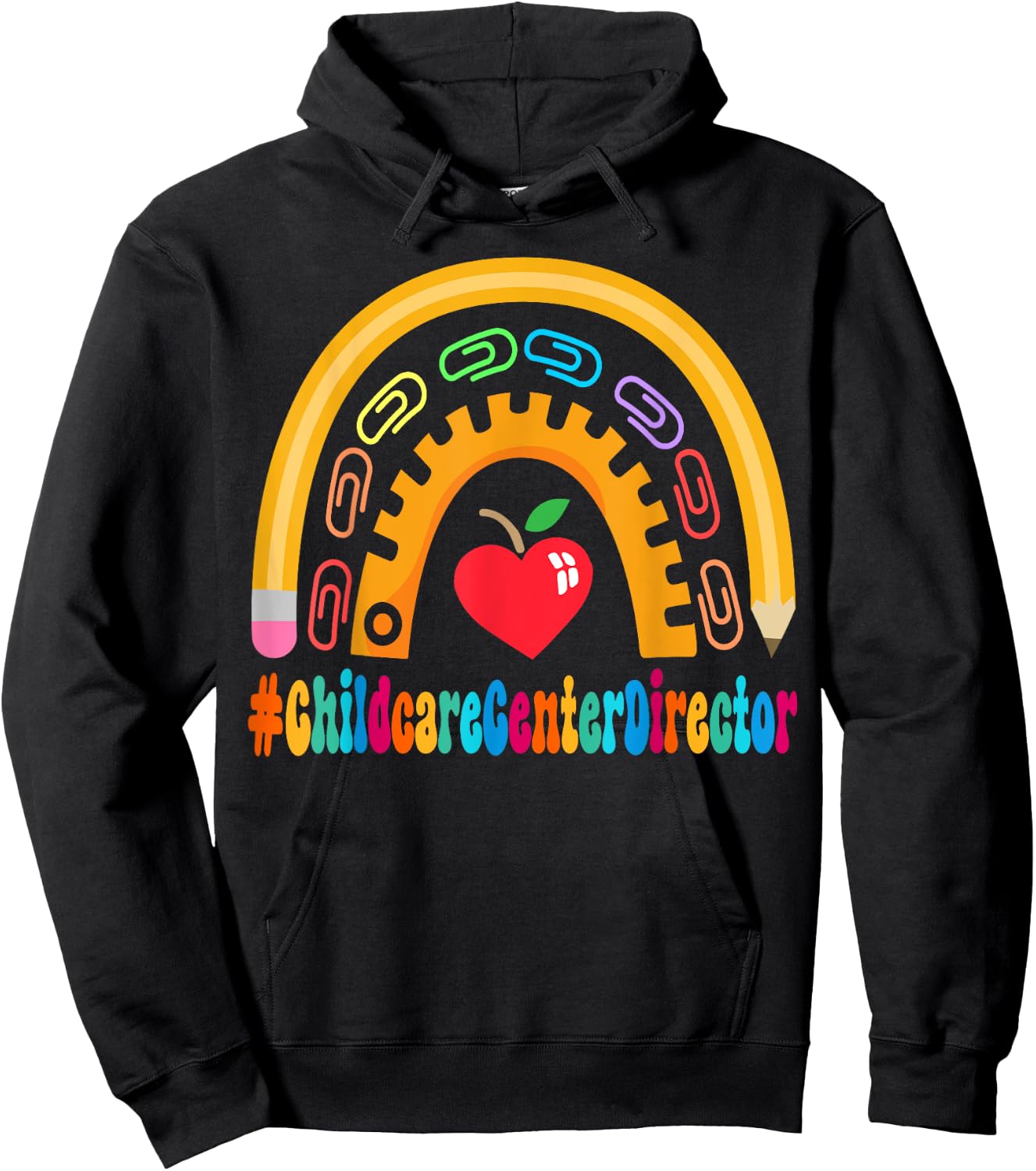 Childcare Center Director Appreciation Back School 100 Day Hoodie - Hoodie | Black