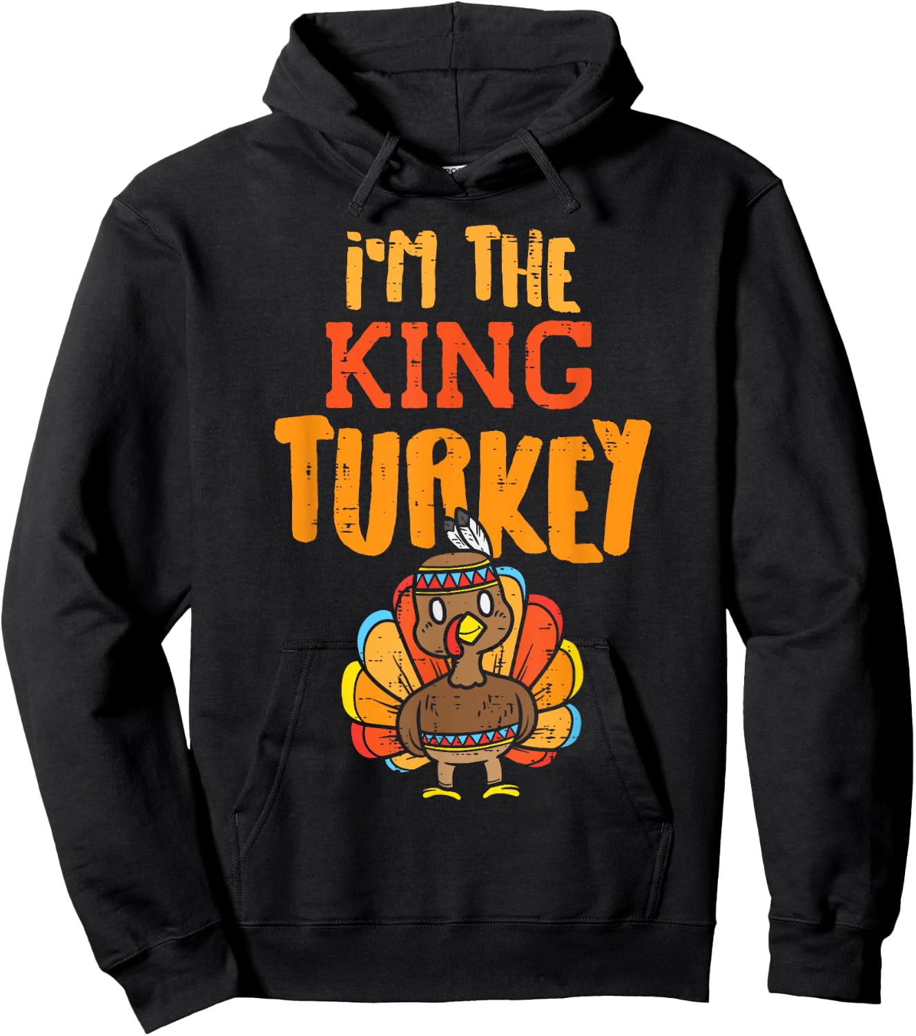 In the King Turkey Matching Thanksgiving Day Family Dad Grandpa Hoodie - Hoodie | Black