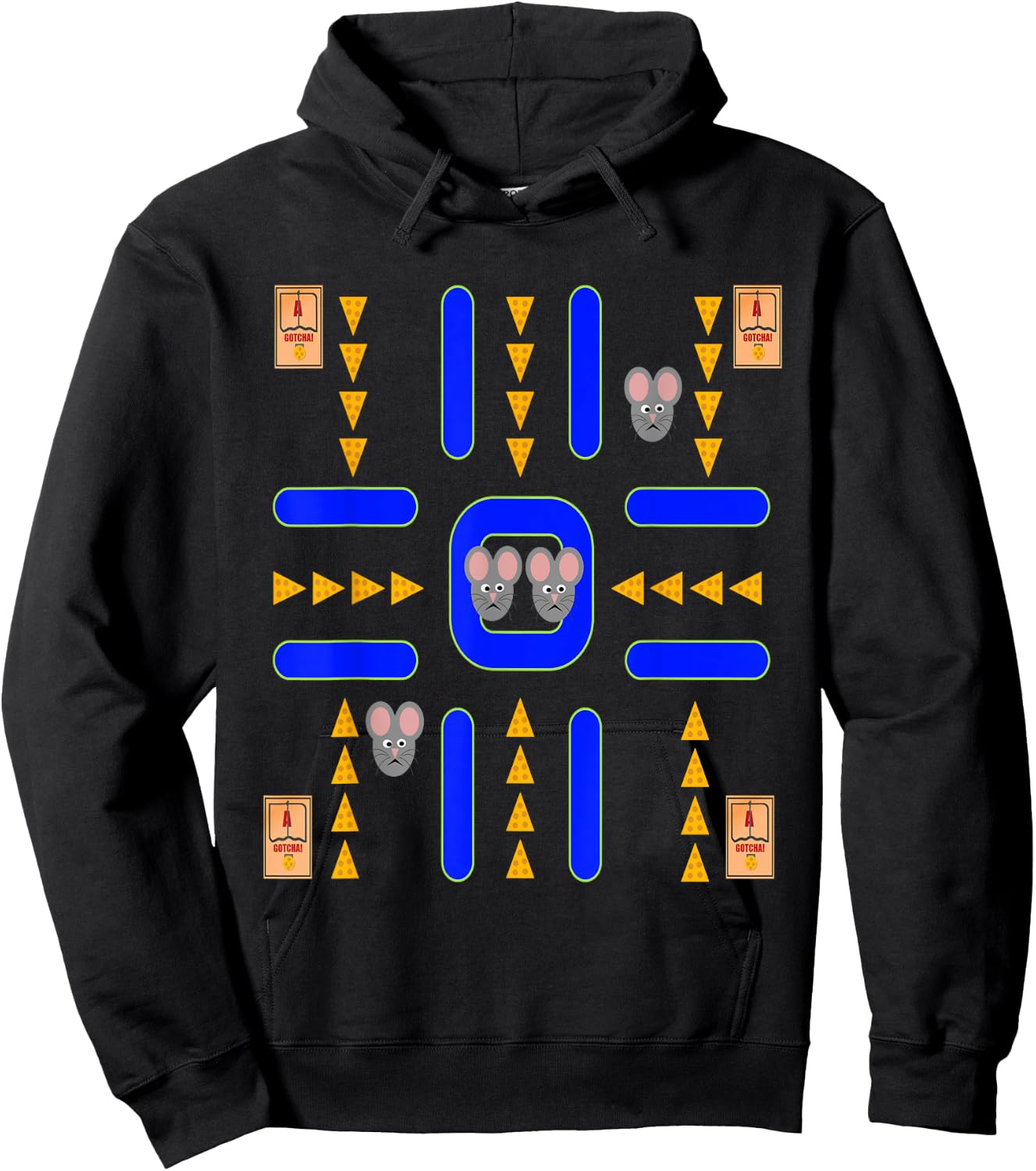 Mouse Cheese Mousetrap Video Games Vintage For Kids Adults Hoodie - Hoodie | Black