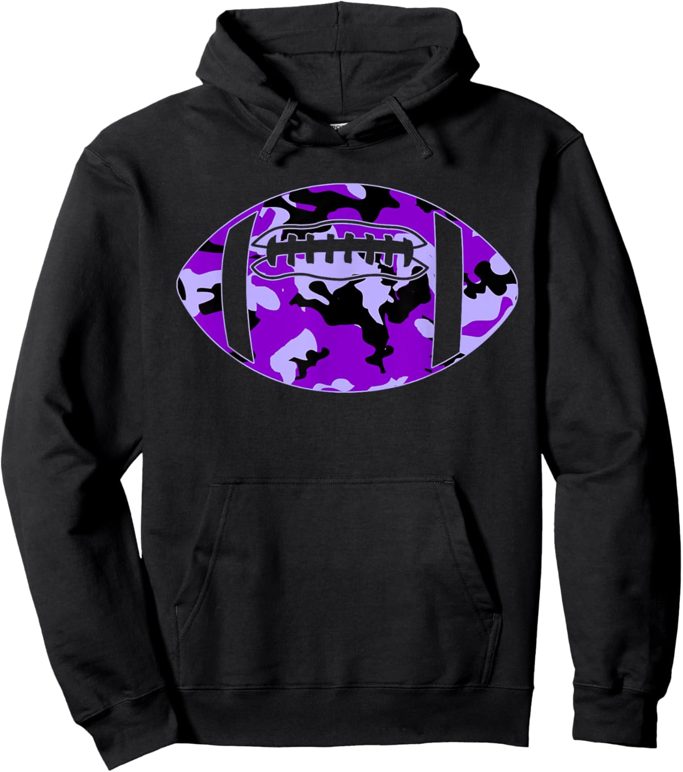 Camouflage Football Shirt - Purple Camo Football Hoodie - Hoodie | Black