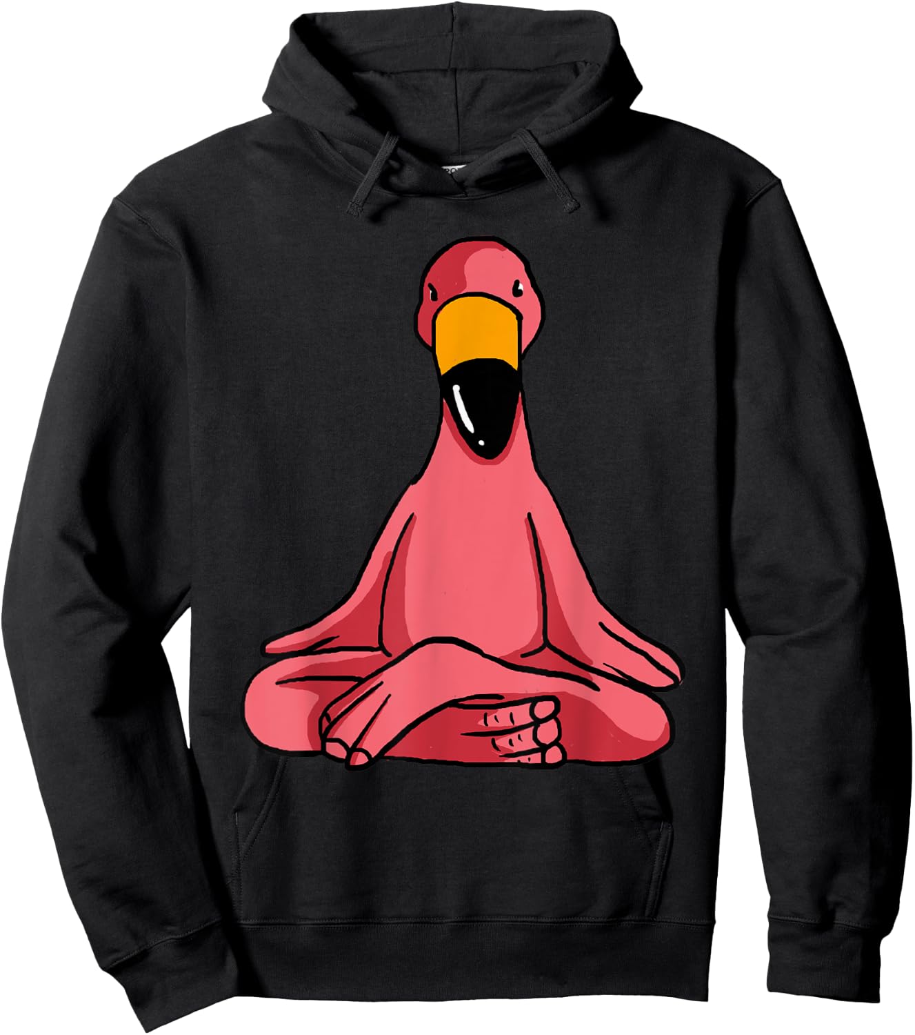 Cute Yoga Flamingos Funny Pink Water Bird Meditation Lovers Hoodie - Hoodie | Black
